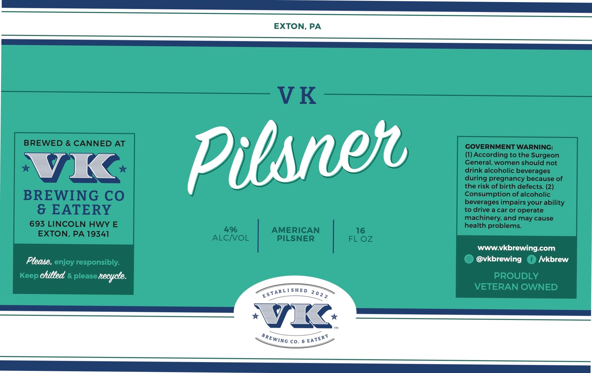 Pilsner by VK Brewing Co & Eatery - beer label