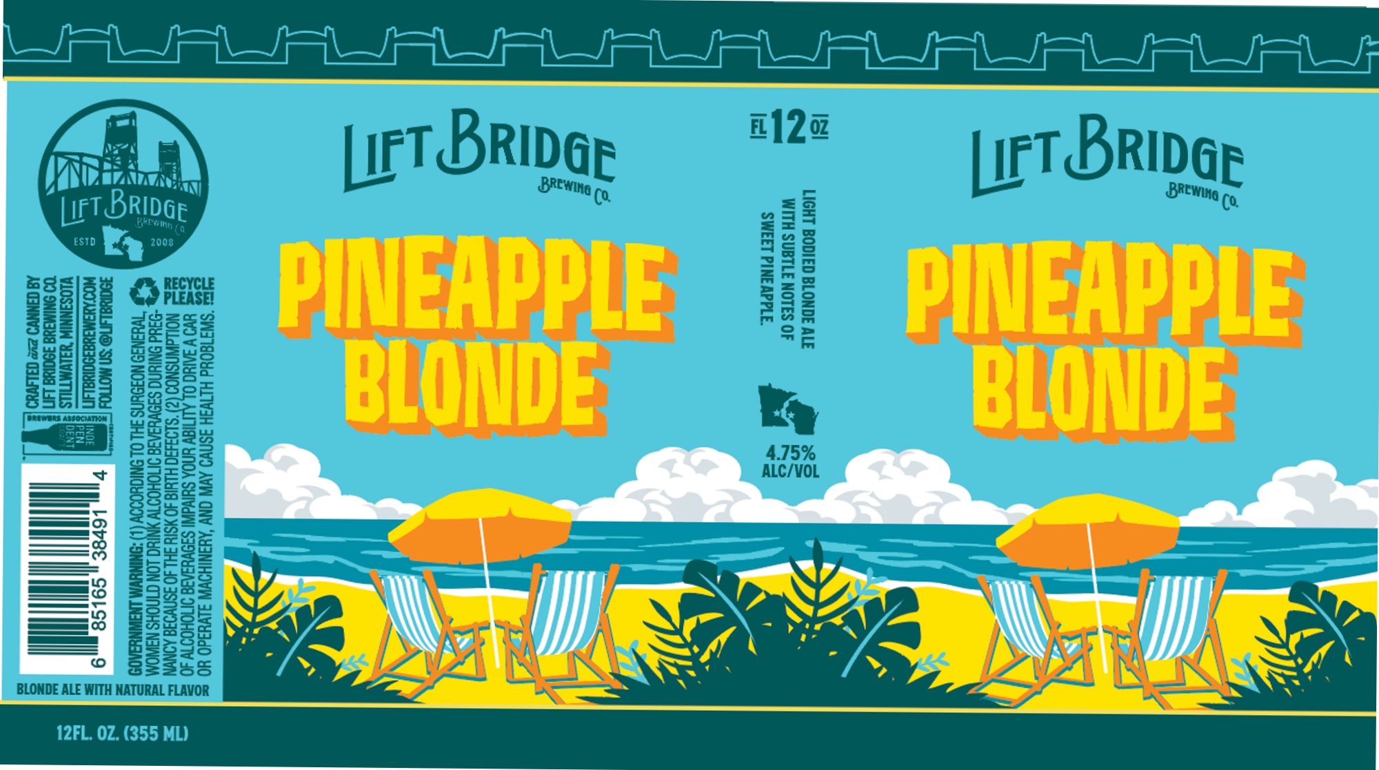 Pineapple Blonde by Lift Bridge Brewing Co. - beer label