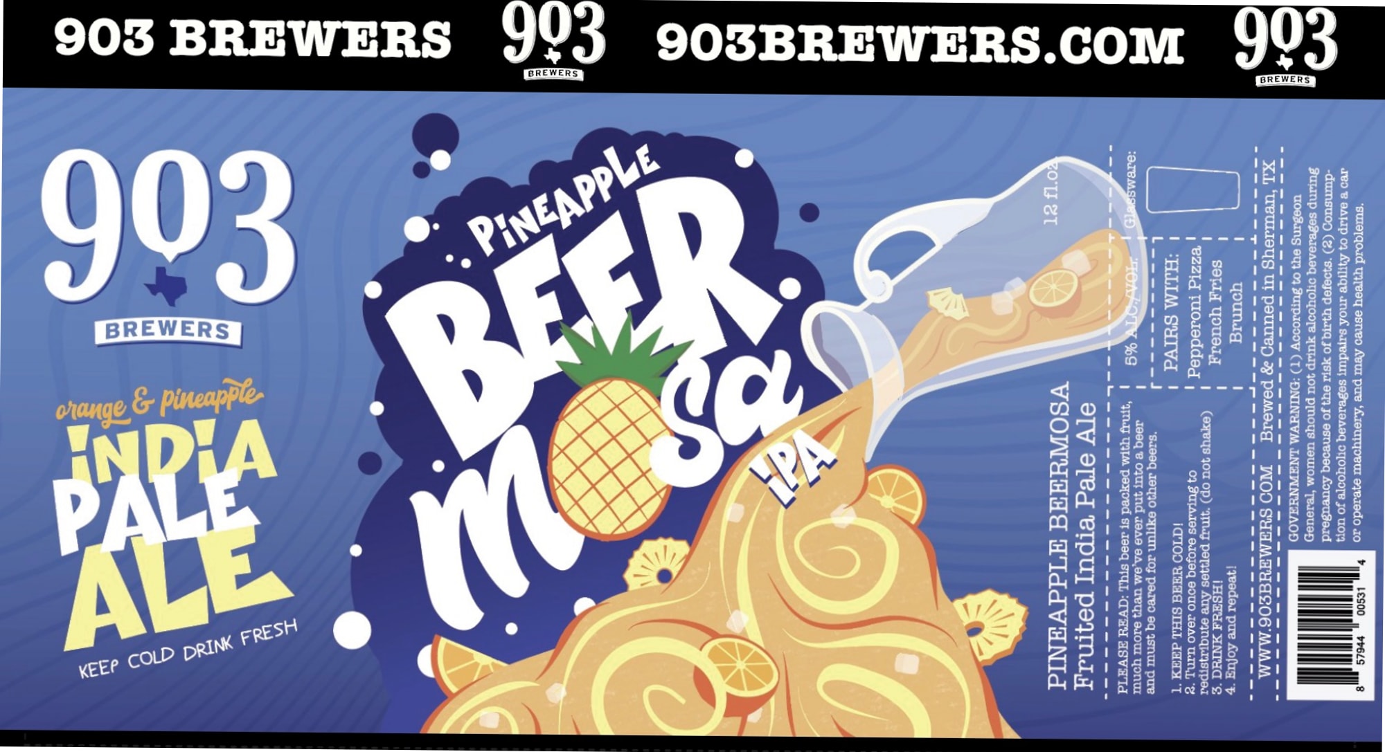 Pineapple Molokai IPA by 903 Brewers - beer label