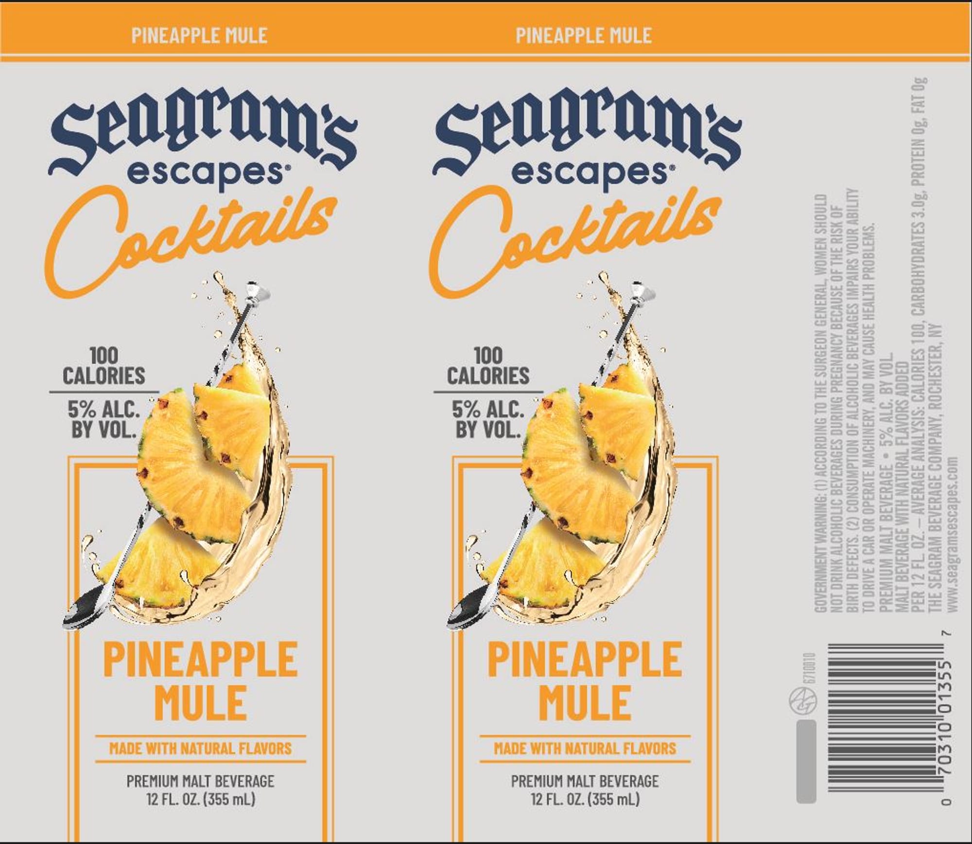 Pineapple Mule by Seagram’s Escapes - beer label