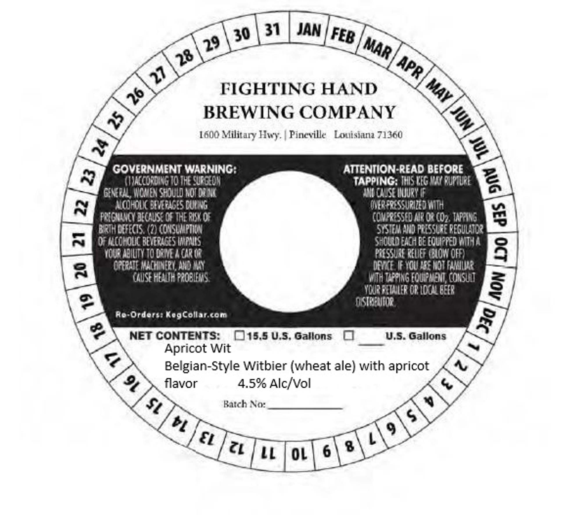 Pinev60 by Fighting Hand Brewing Company - beer label