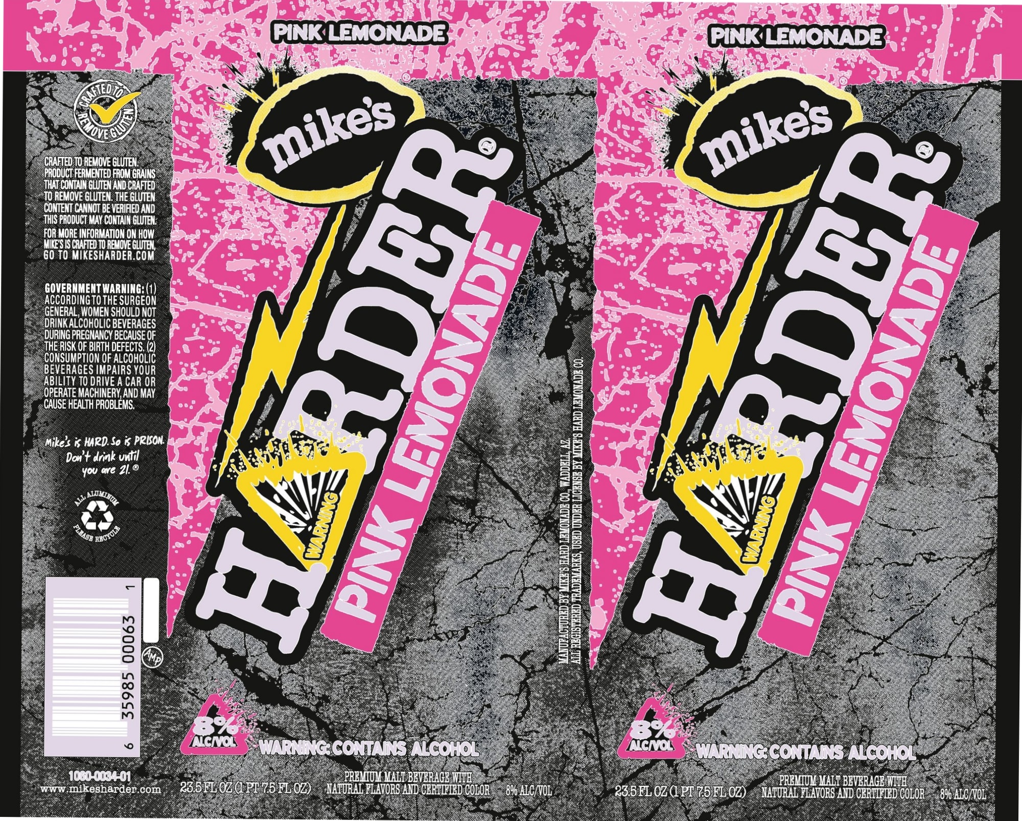 Pink Lemonade by Mike's Harder - beer label