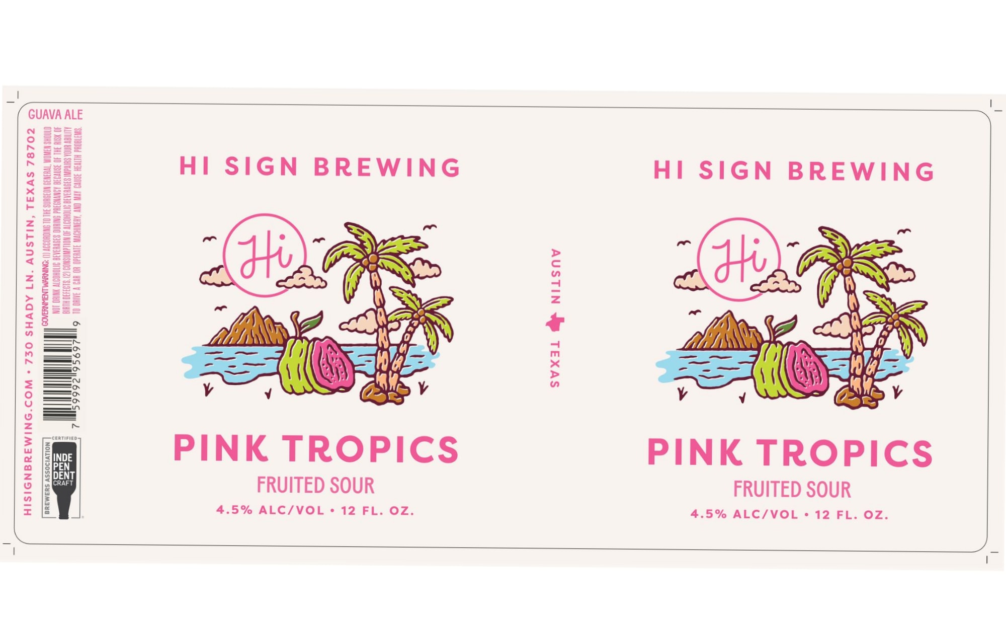 Pink Tropics by Hi Sign Brewing - beer label