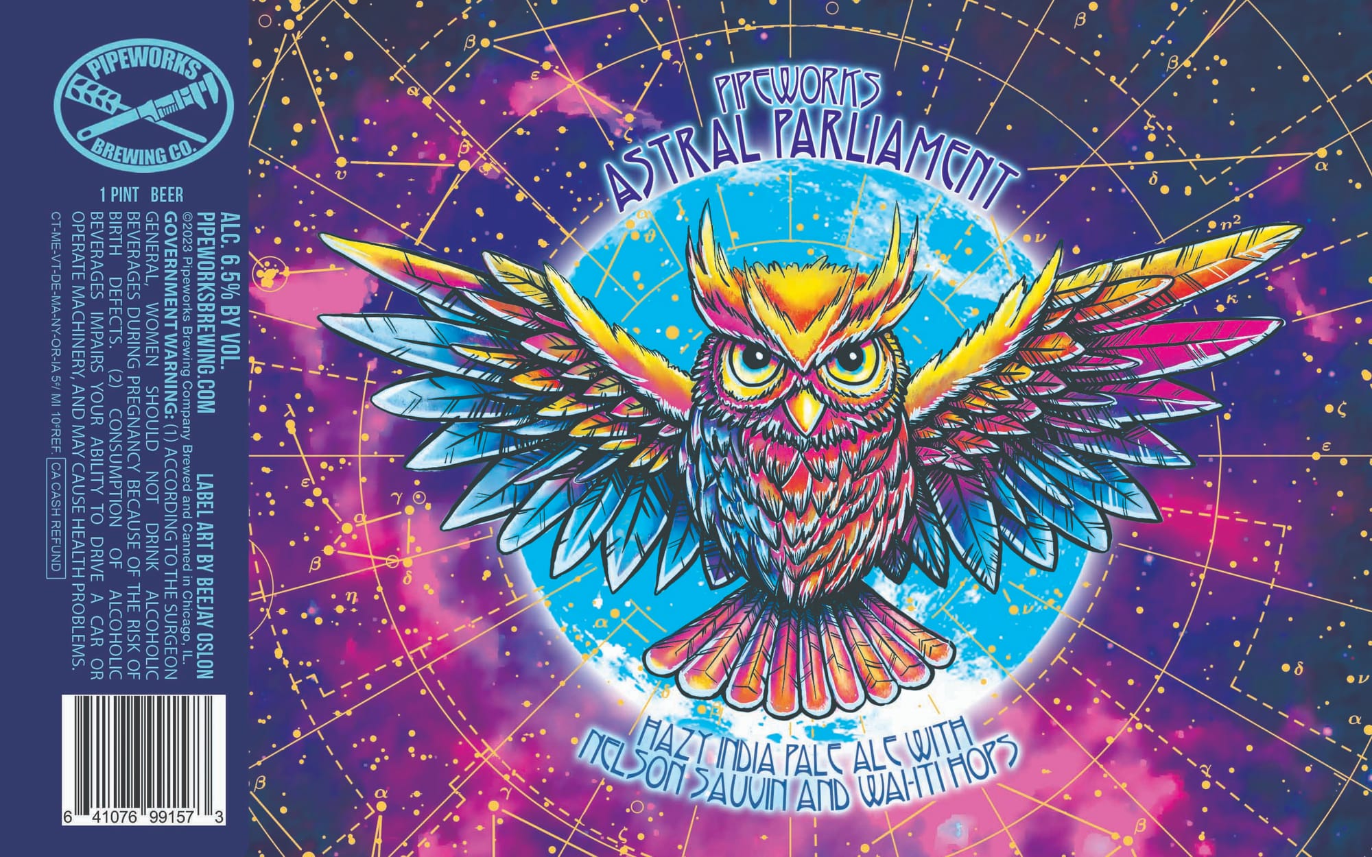 Astral Parliament by Pipeworks Brewing Co. - beer label