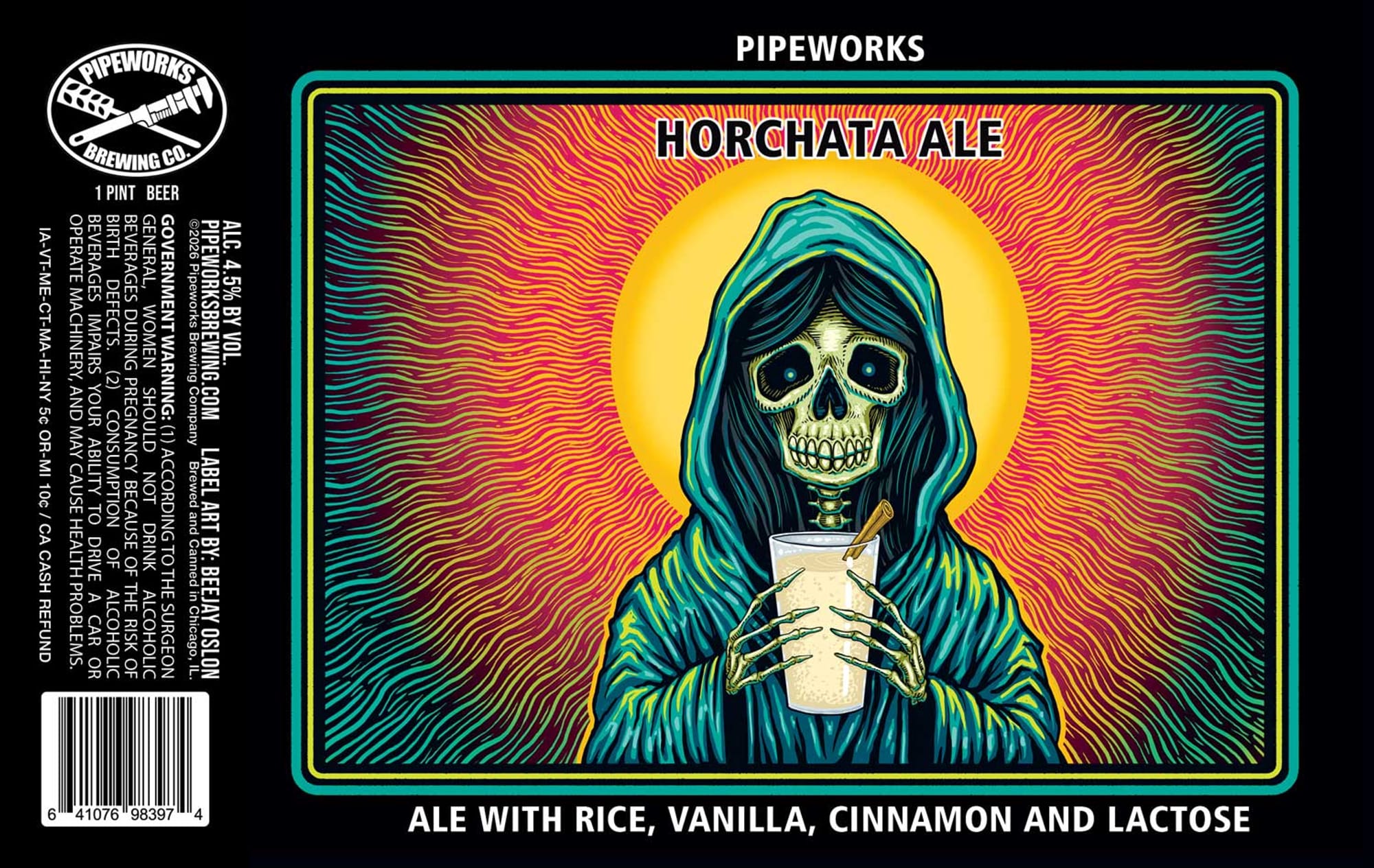 Horchata Ale by Pipeworks Brewing Co. - beer label