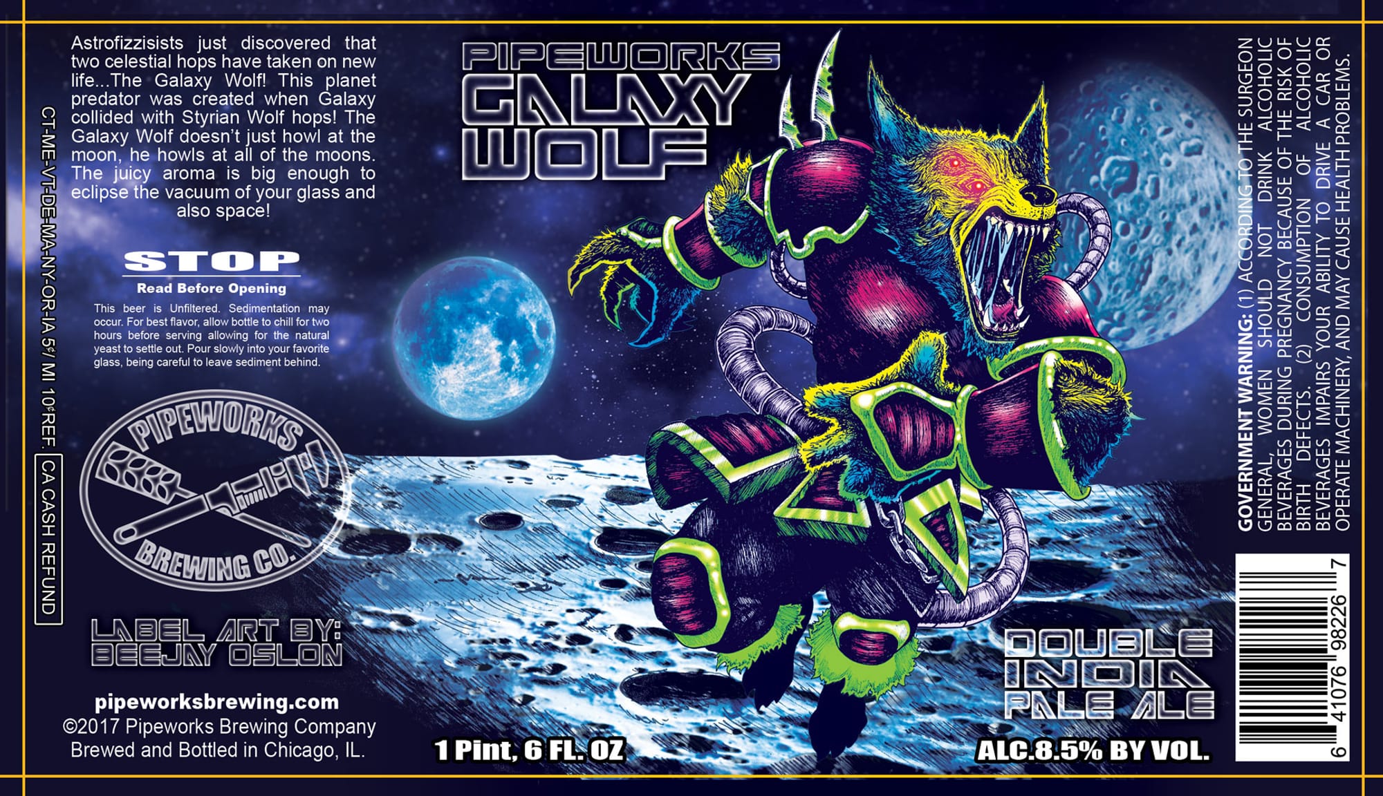 Galaxy Wolf by Pipeworks Brewing Company - beer label