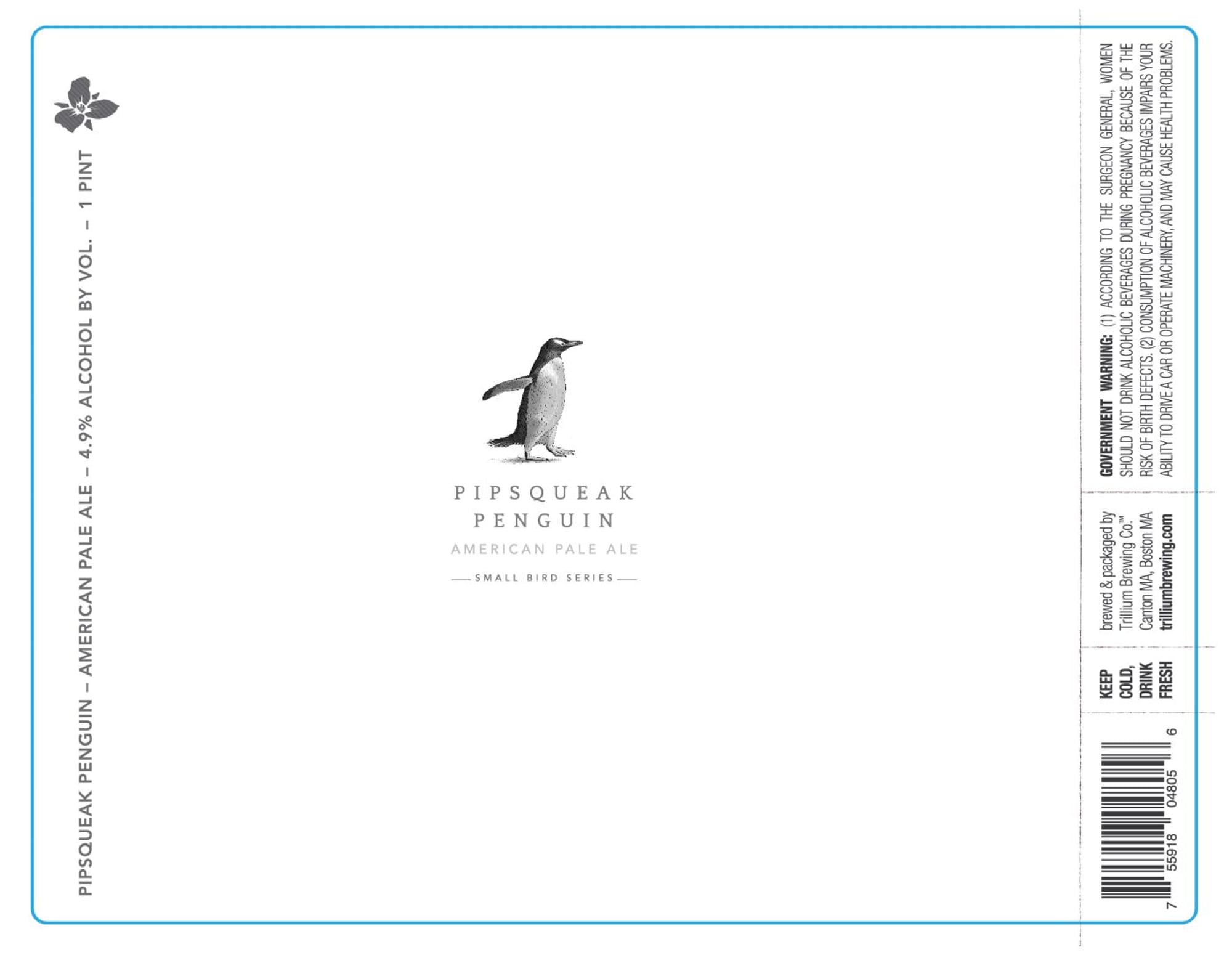 Pipsqueak Penguin by Trillium Brewing - beer label