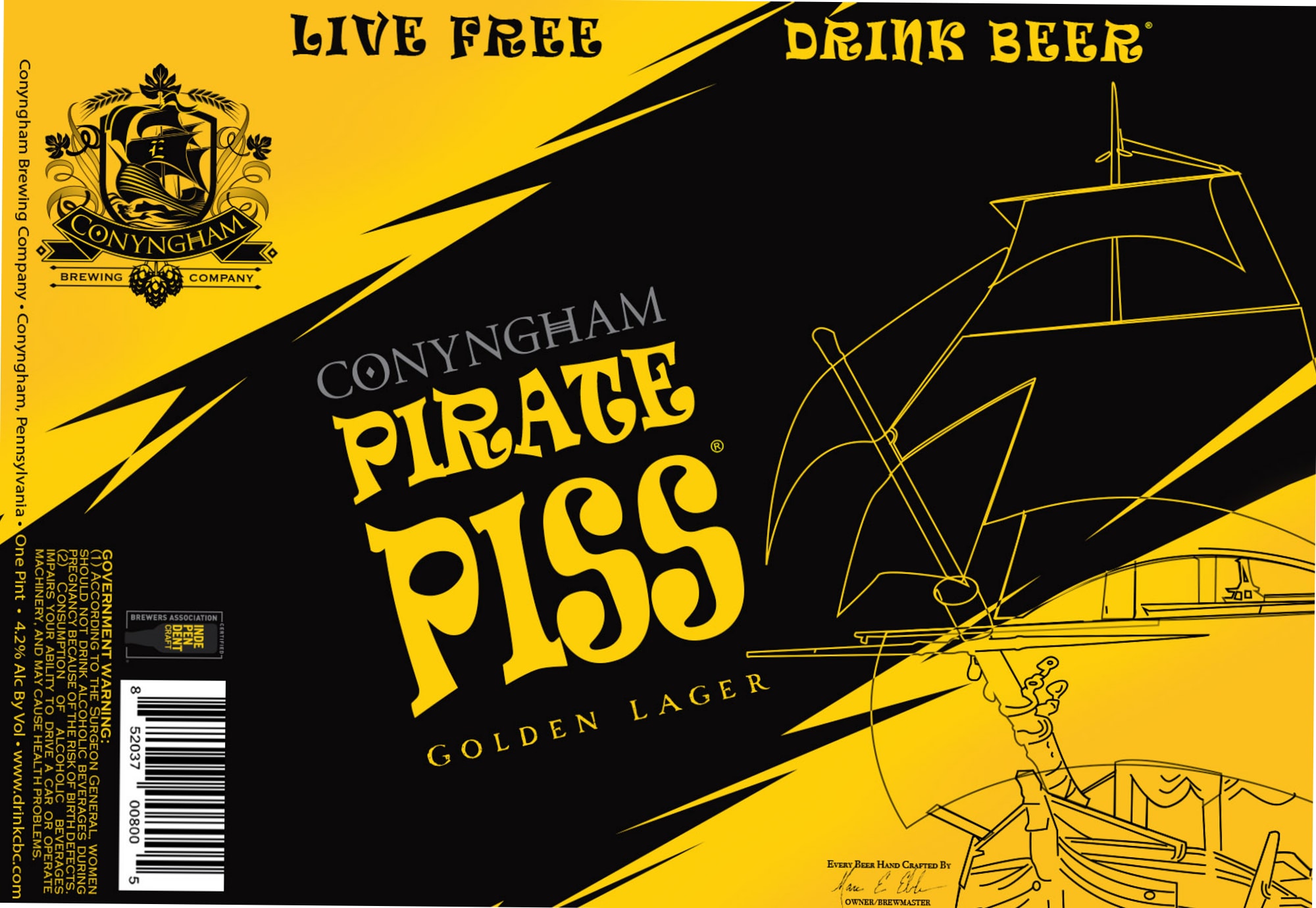 Pirate Piss by Cunningham & Company - beer label