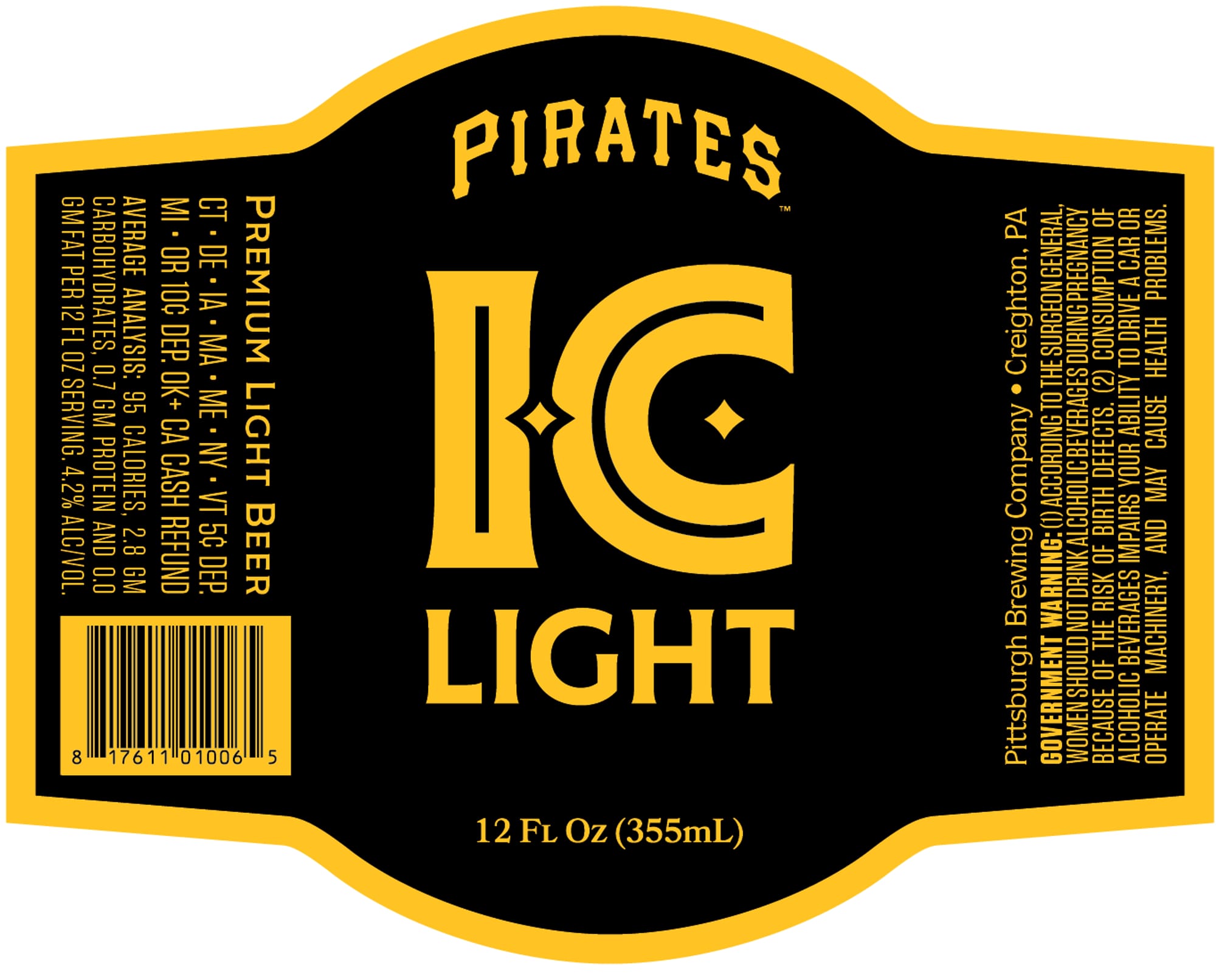 IC Light by Pittsburgh Brewing Company - beer label