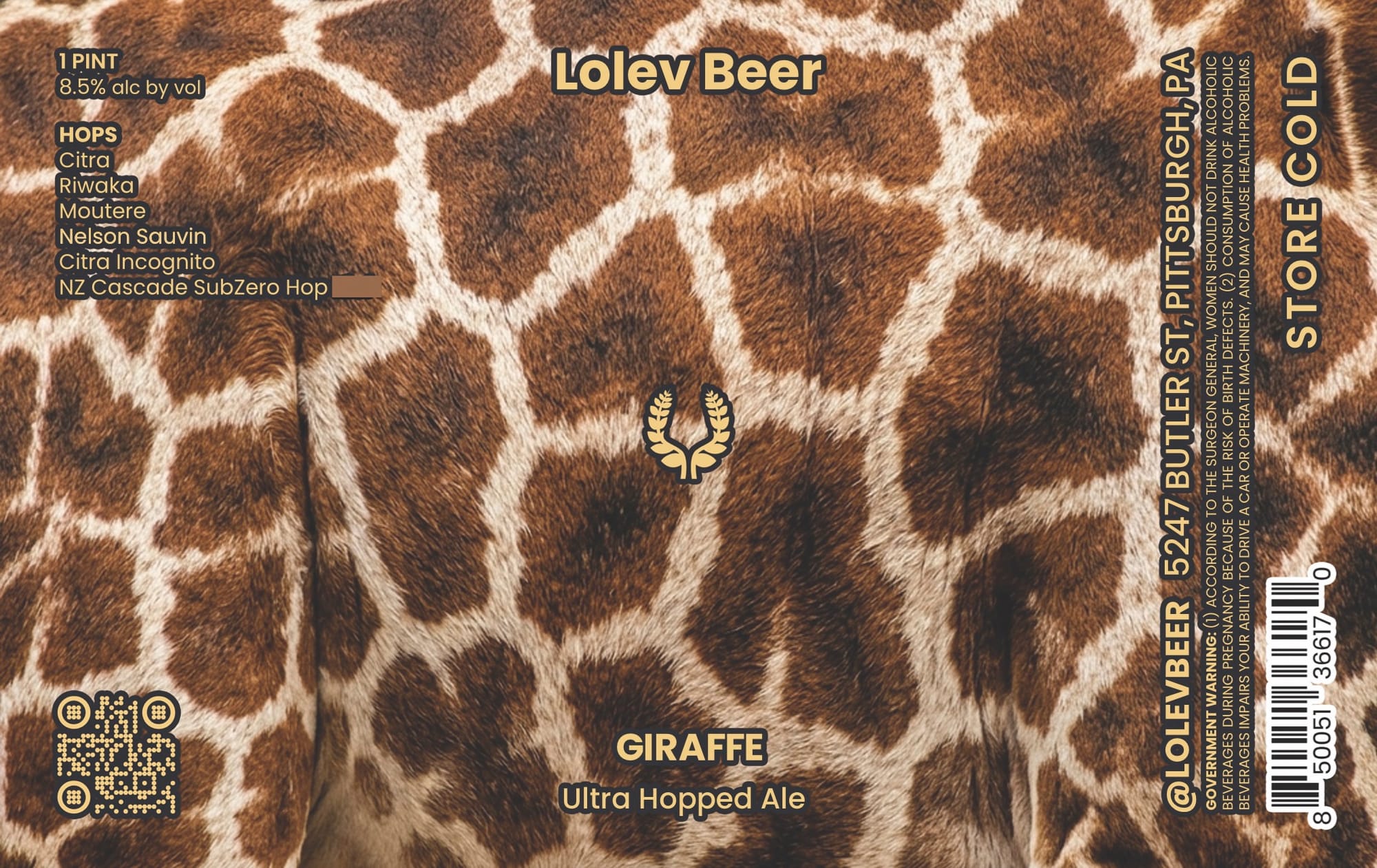 Pittsburgh IPA by Lolev Beer - beer label