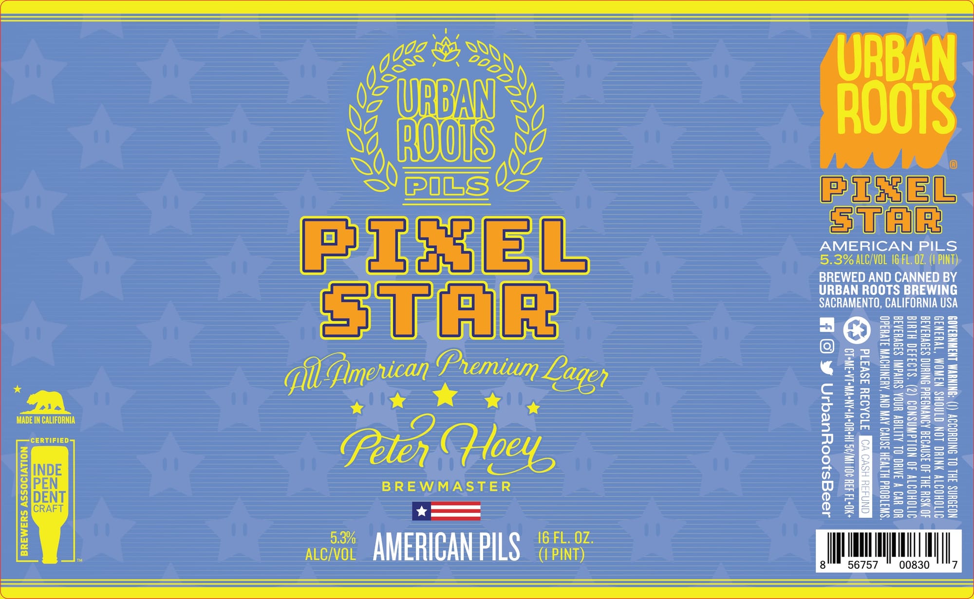 Pixel Star by Urban Roots Brewing - beer label