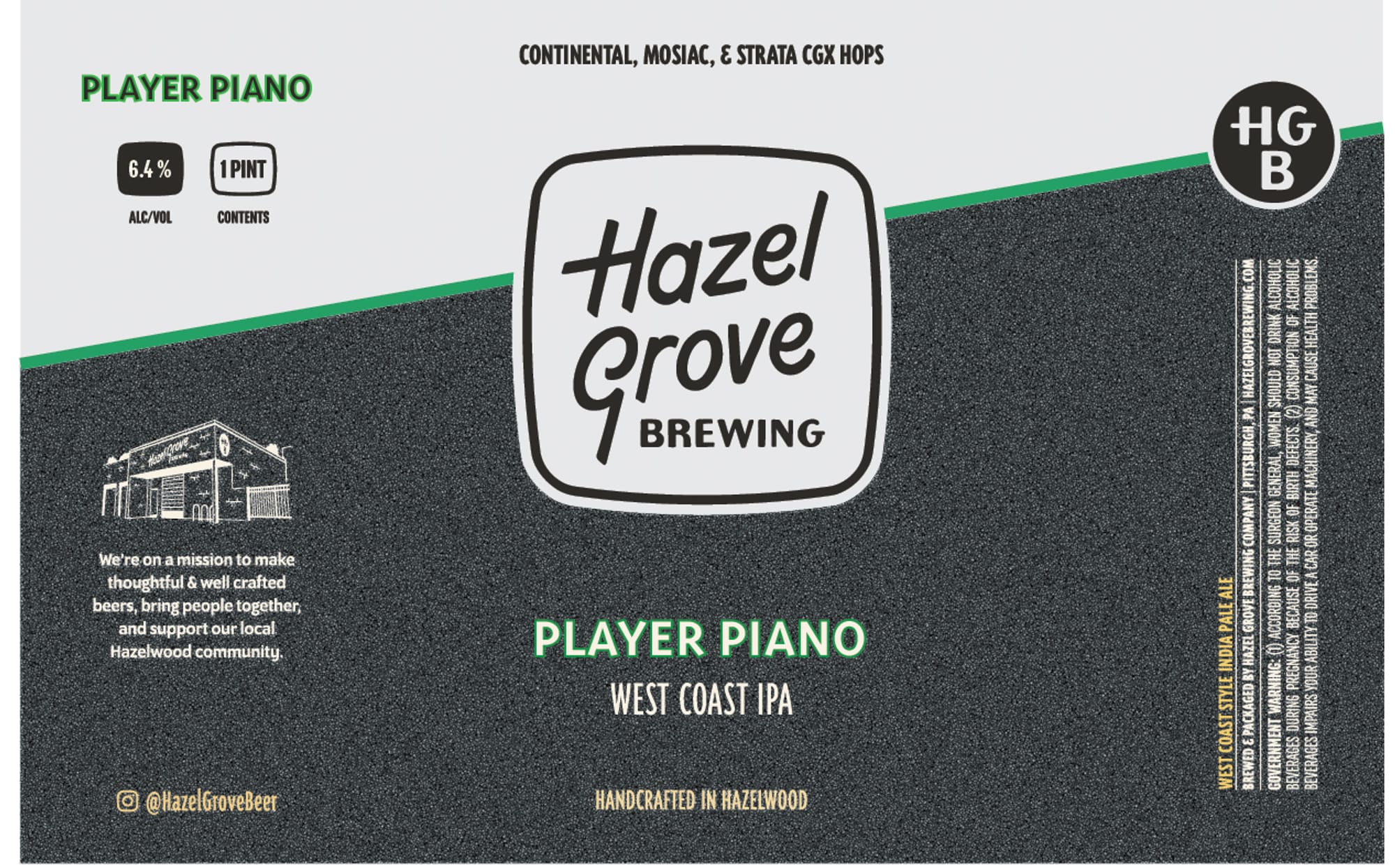Player Piano by Hazelgrove Brewing - beer label