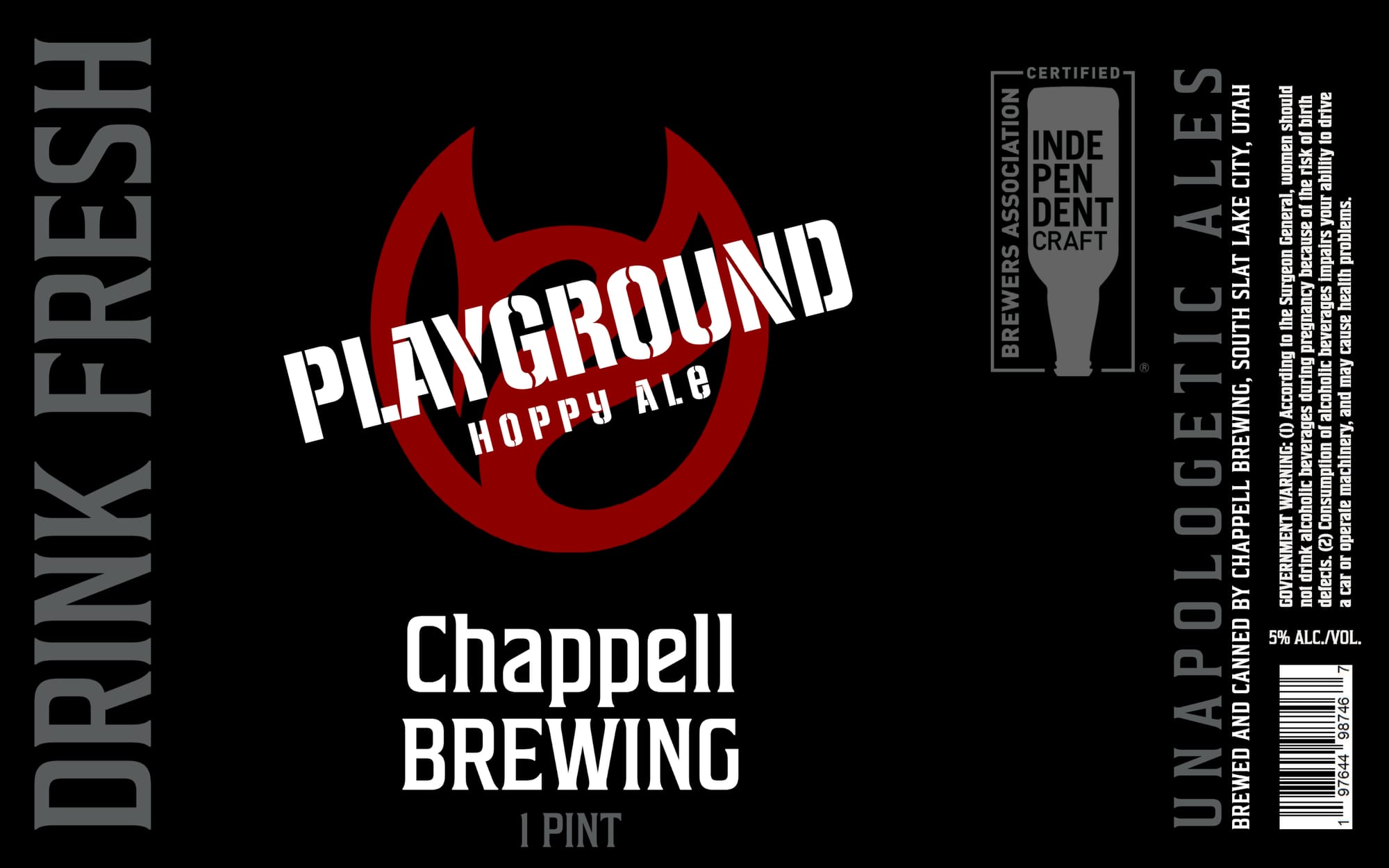 Playground Hoppy Ale by Chappell Brewing - beer label