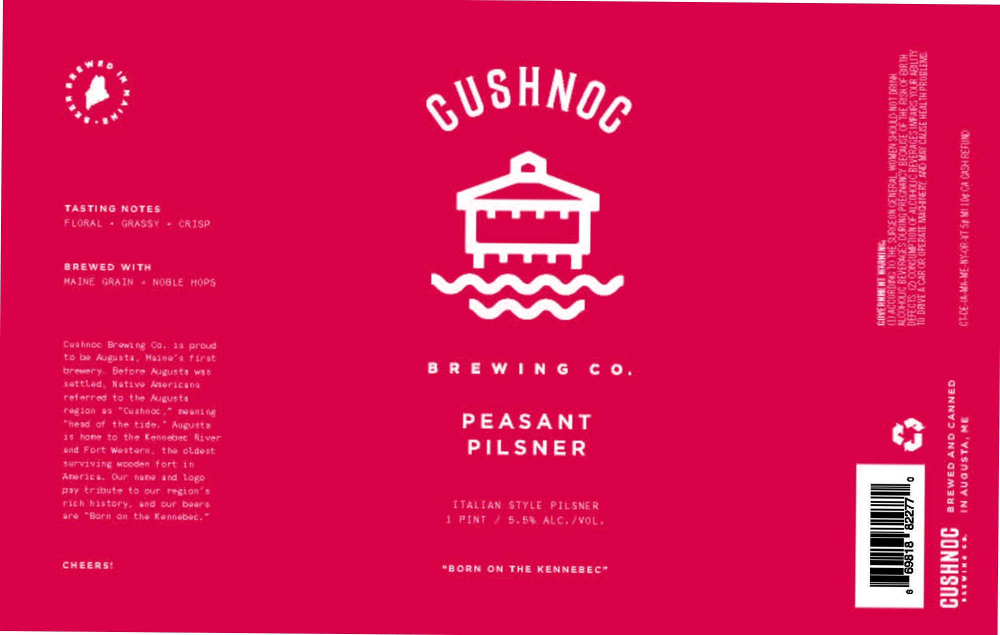 Pleasant by Cushnoc Brewing Co. - beer label