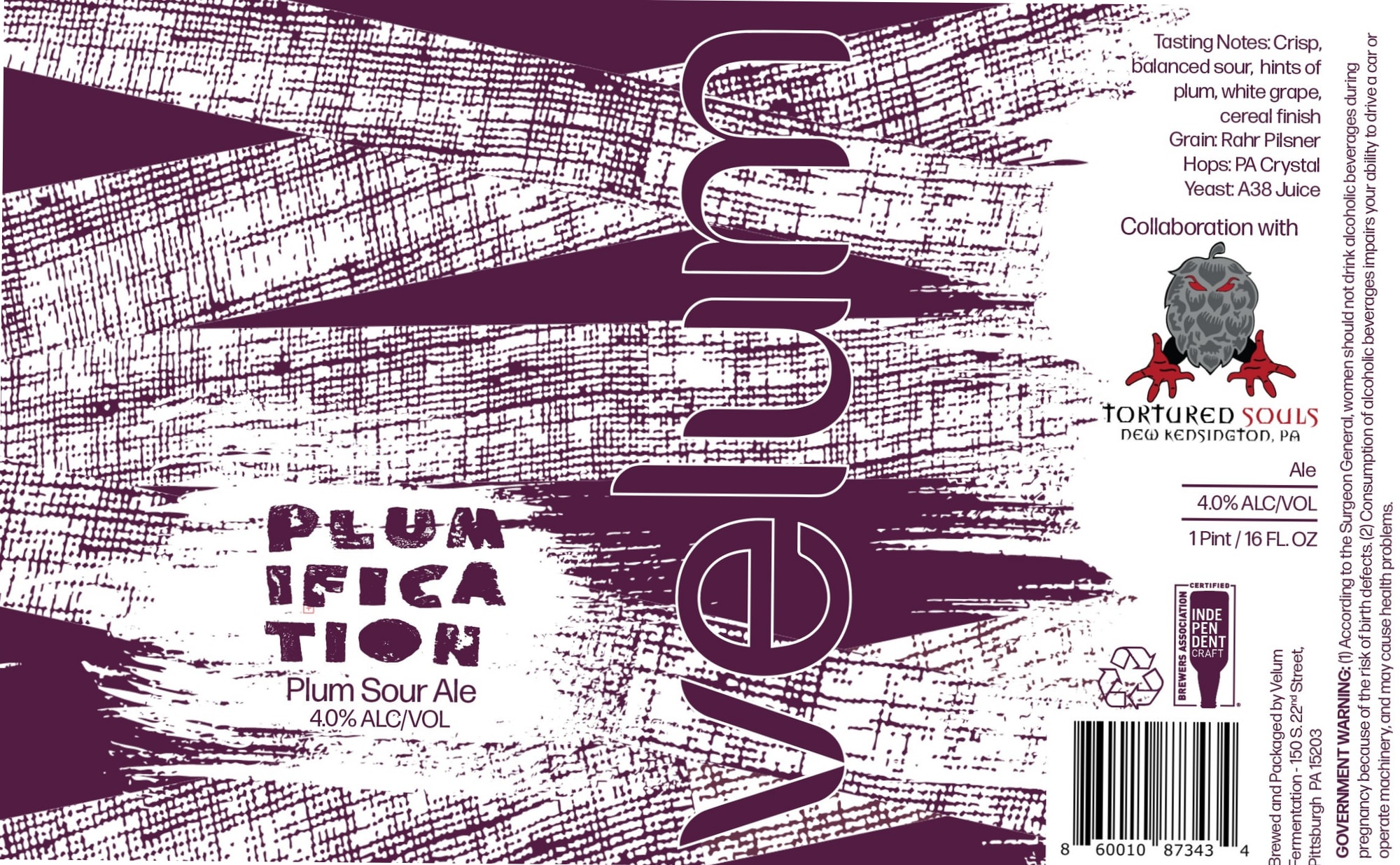 Plumification by Tortured Souls Brewing Company - beer label