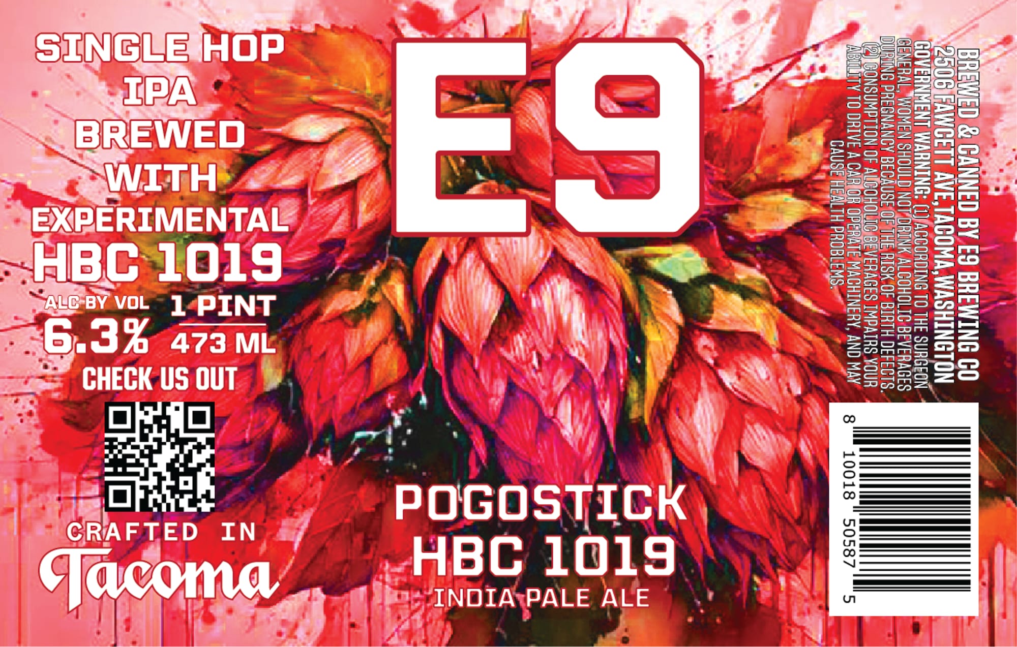 Pogostick HBC 1019 by E9 Brewing Co - beer label