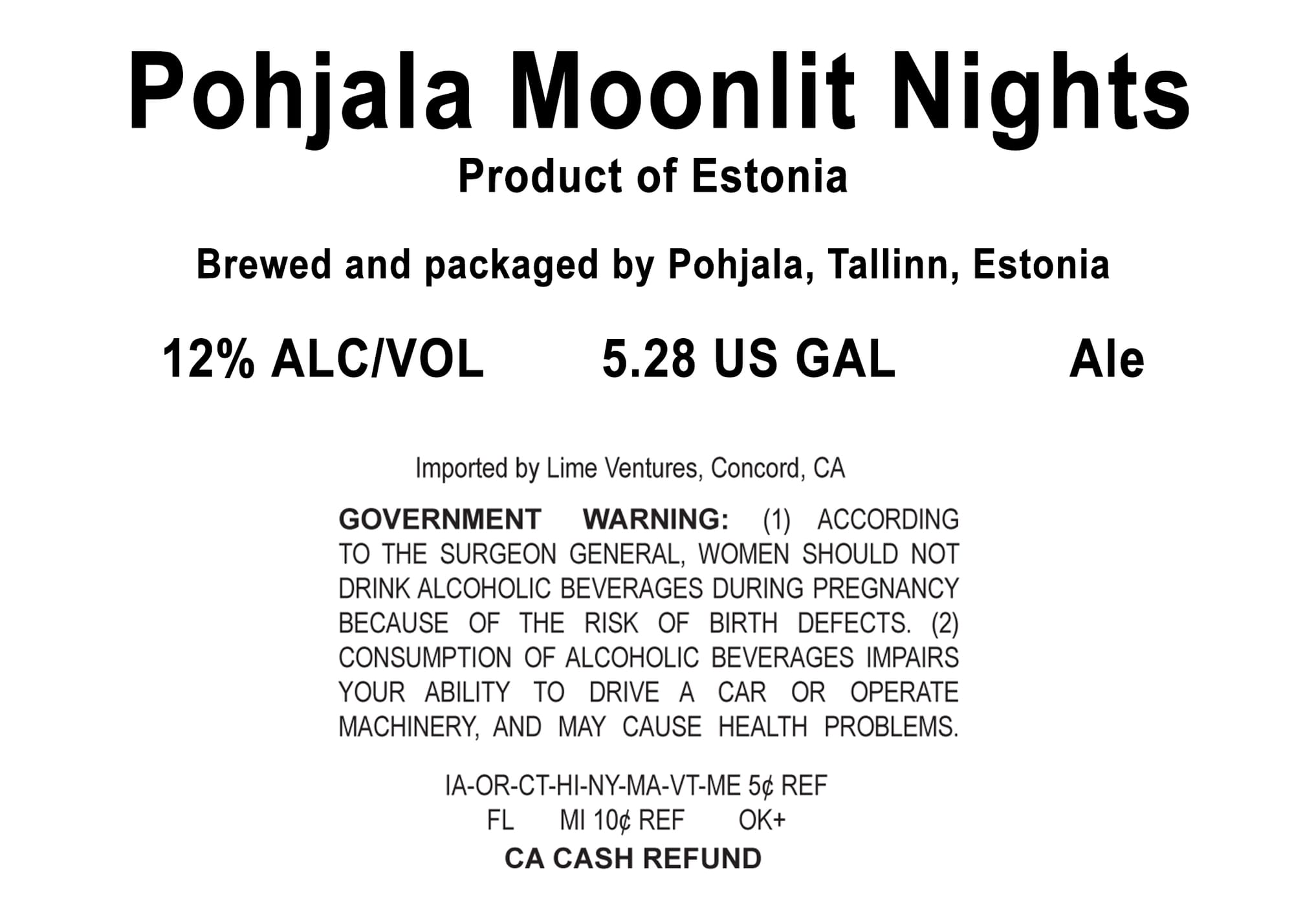 Moonlight Nights by Pohjala - beer label