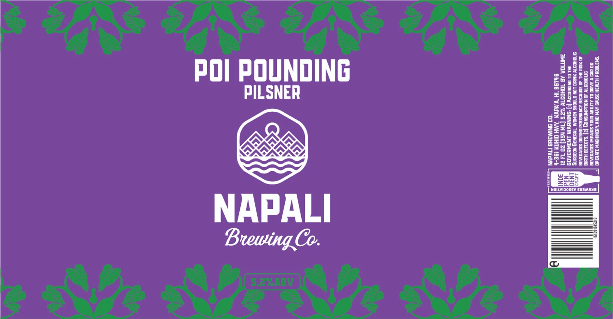 Poi Pounding Pilsner by Napali Brewing Co. - beer label
