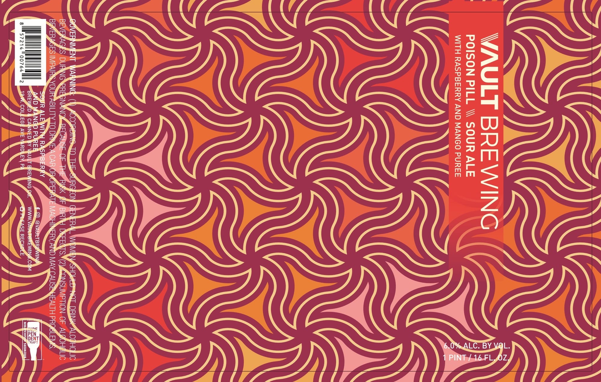 Poison Pill Sour Ale by Vault Brewing - beer label