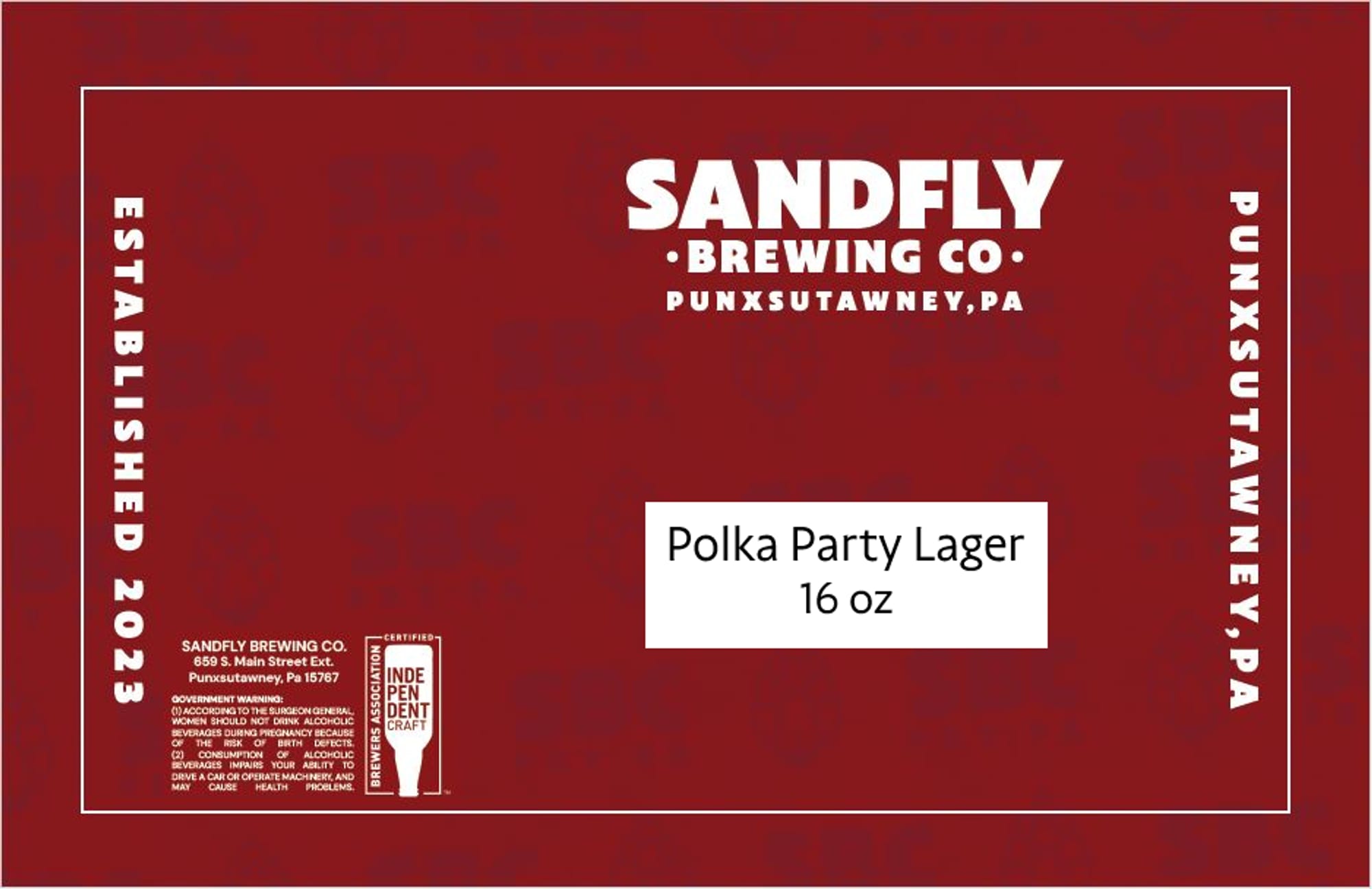 Polka Party Lager by Sandfly Brewing Co. - beer label