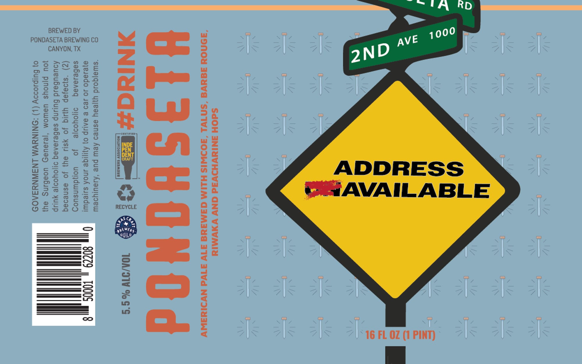 Pondaseta #DRINK by Pondaseta Brewing Company - beer label