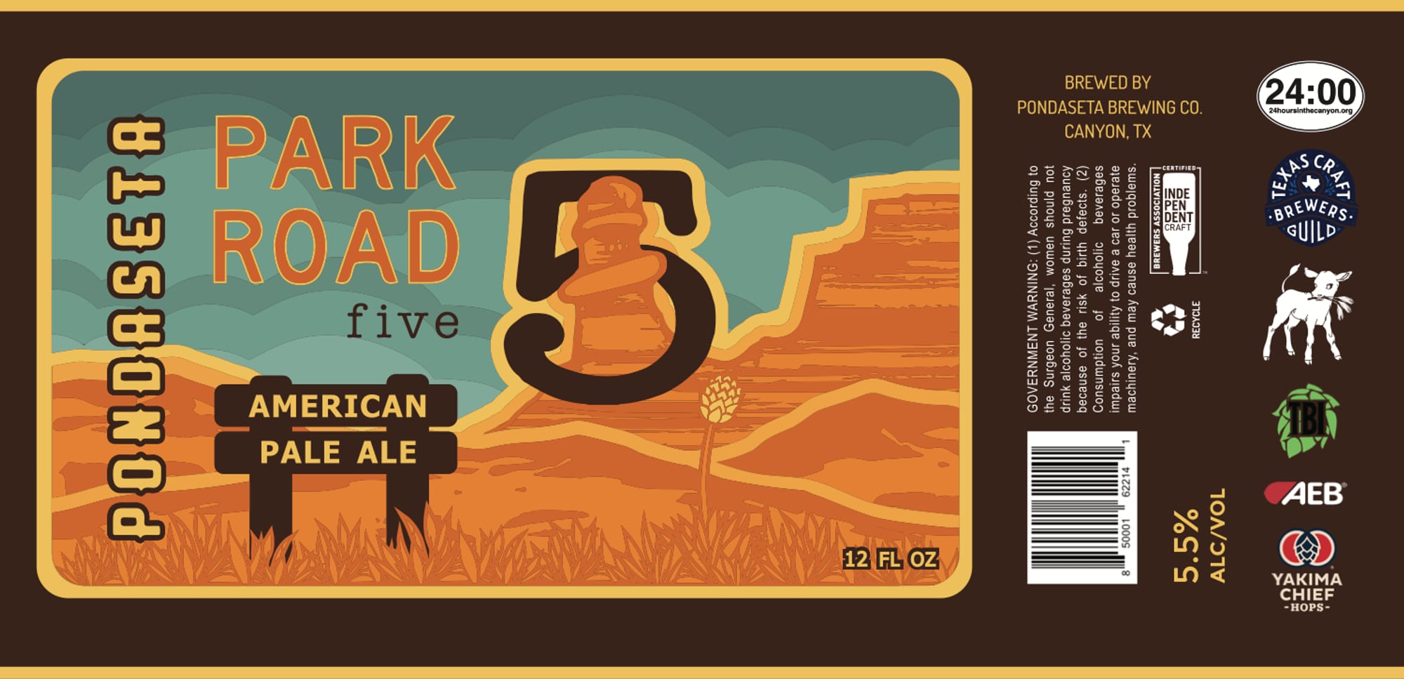 Park Road Five by Pondaseta Brewing - beer label