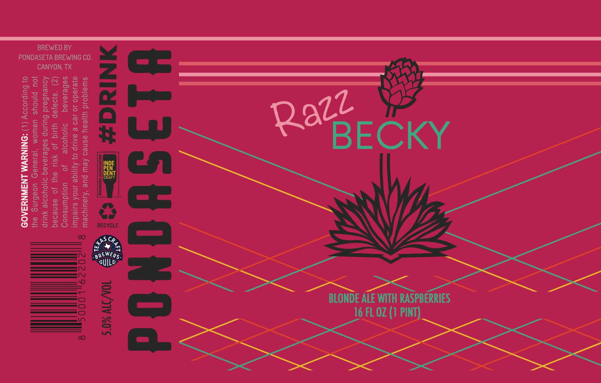 Razz Becky by Pondaseta Brewing Co. - beer label