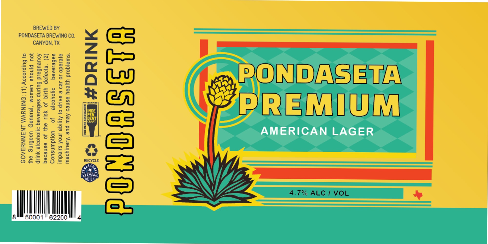 Pondaseta Premium by Pondaseta Brewing Co. - beer label