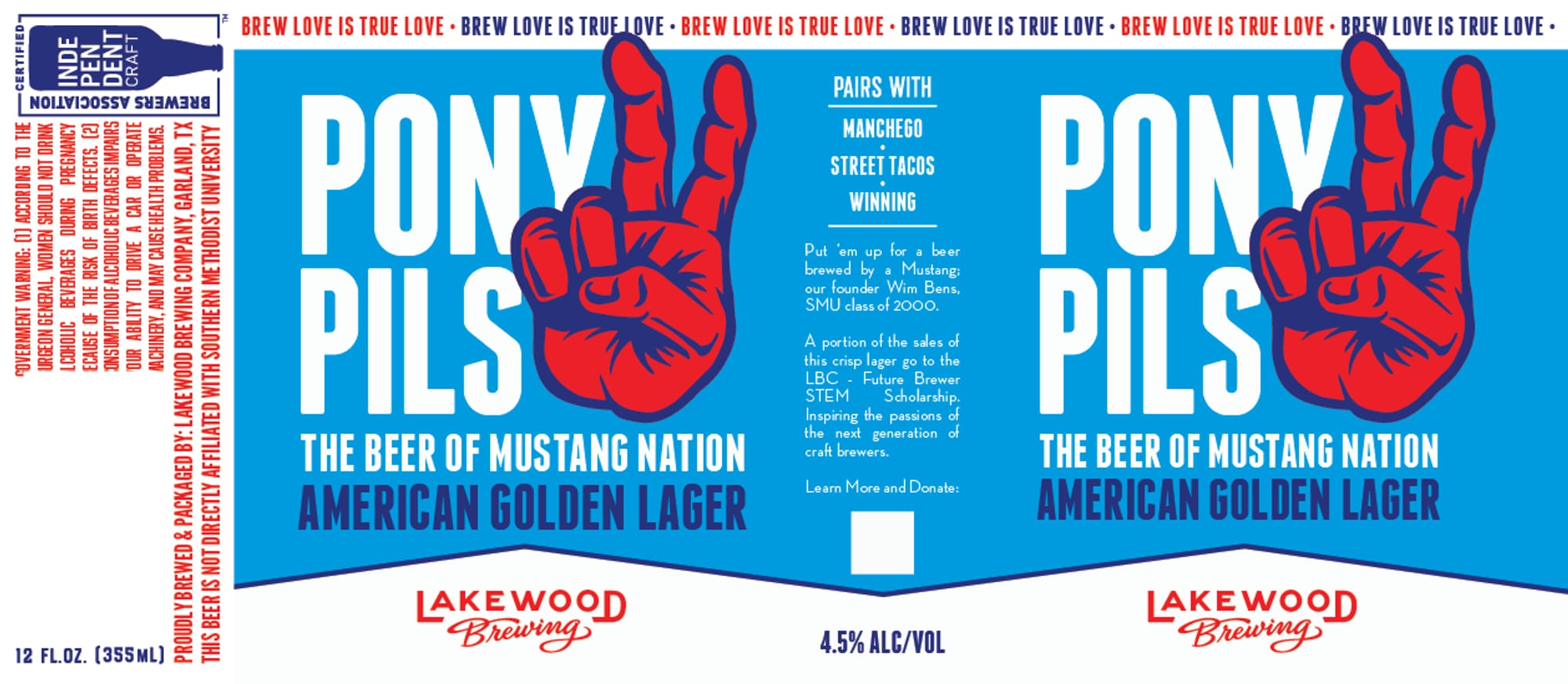 Pony Pils by Lakewood Brewing Company - beer label