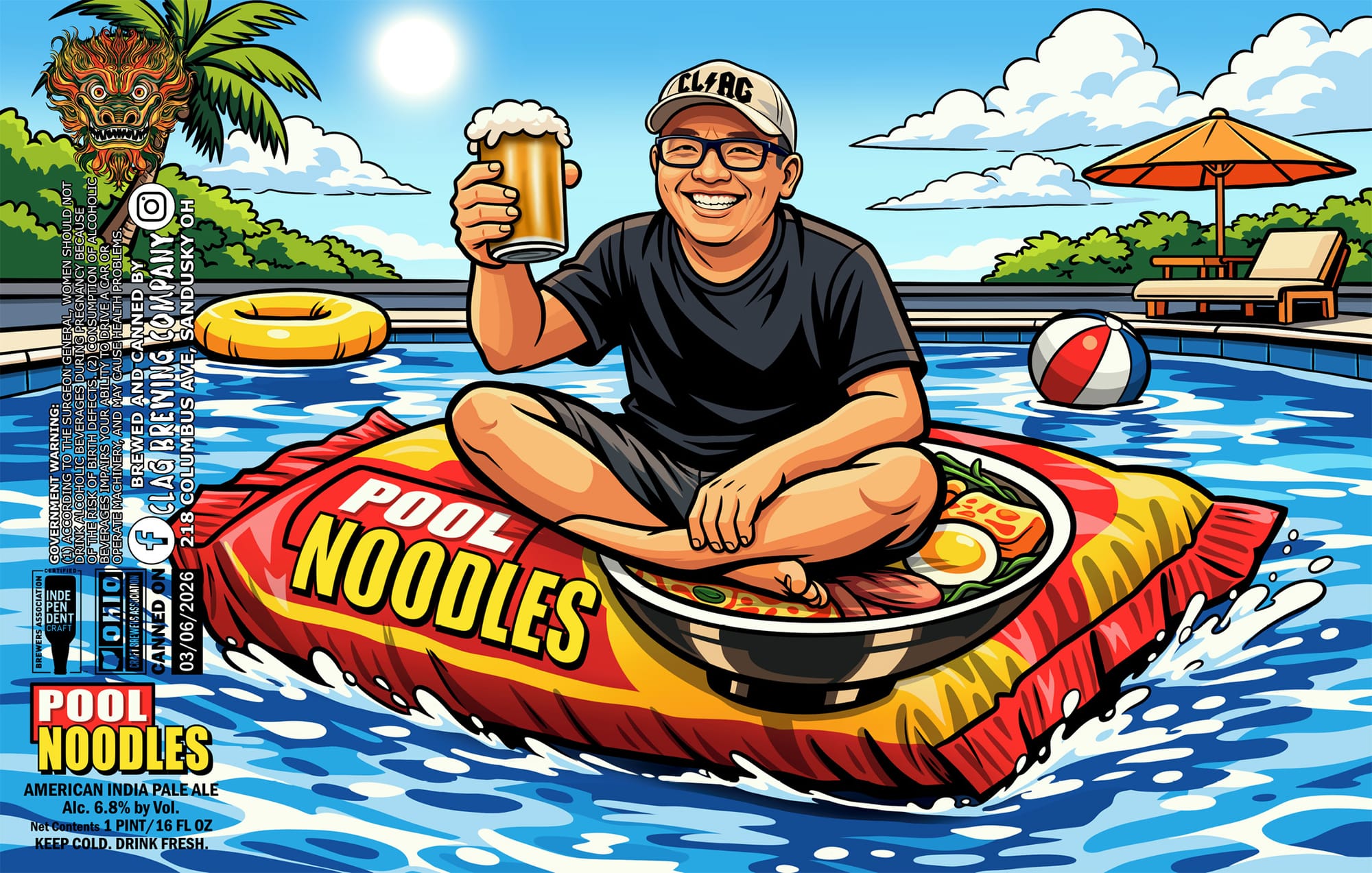 Pool Noodles by Land and Sea Brewing Company - beer label