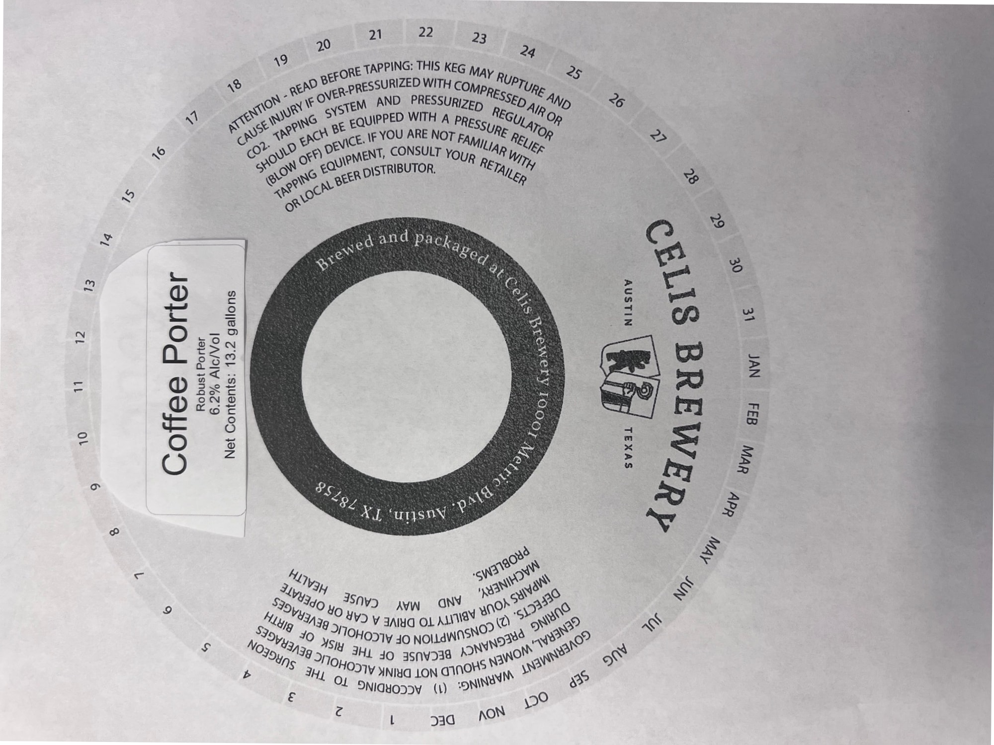 Porter by Celís Brewery - beer label