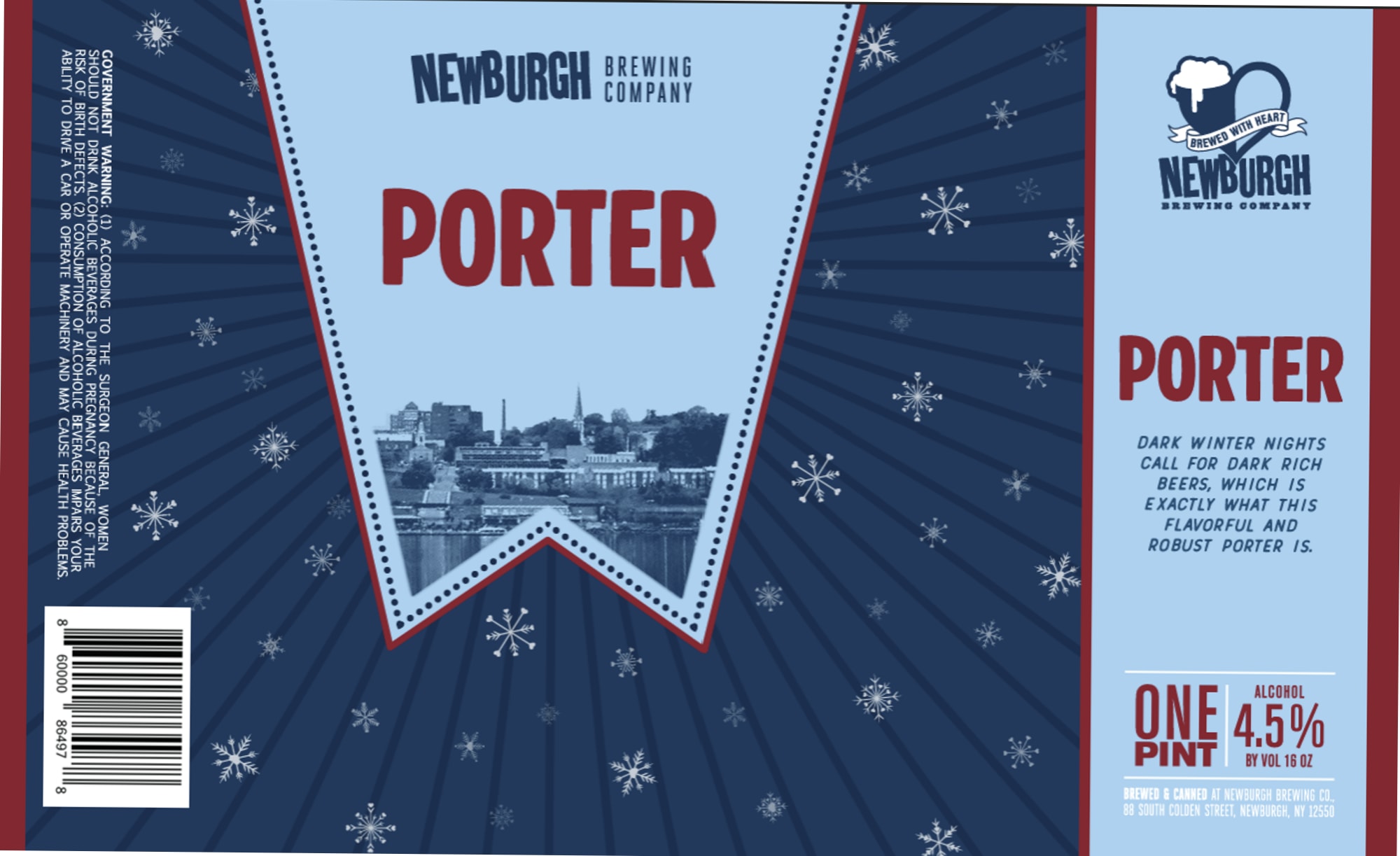 Porter by Newburgh Brewing Company - beer label