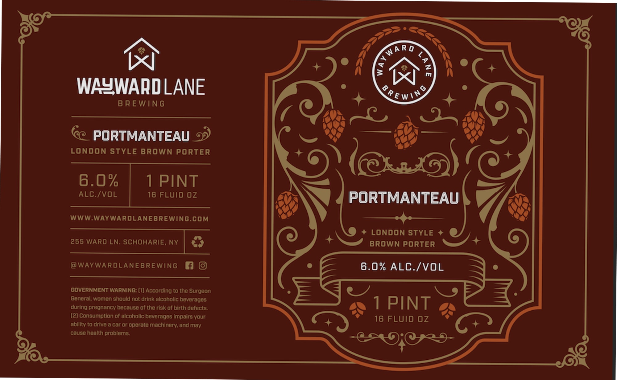 Portmanteau by Wayward Lane Brewing - beer label