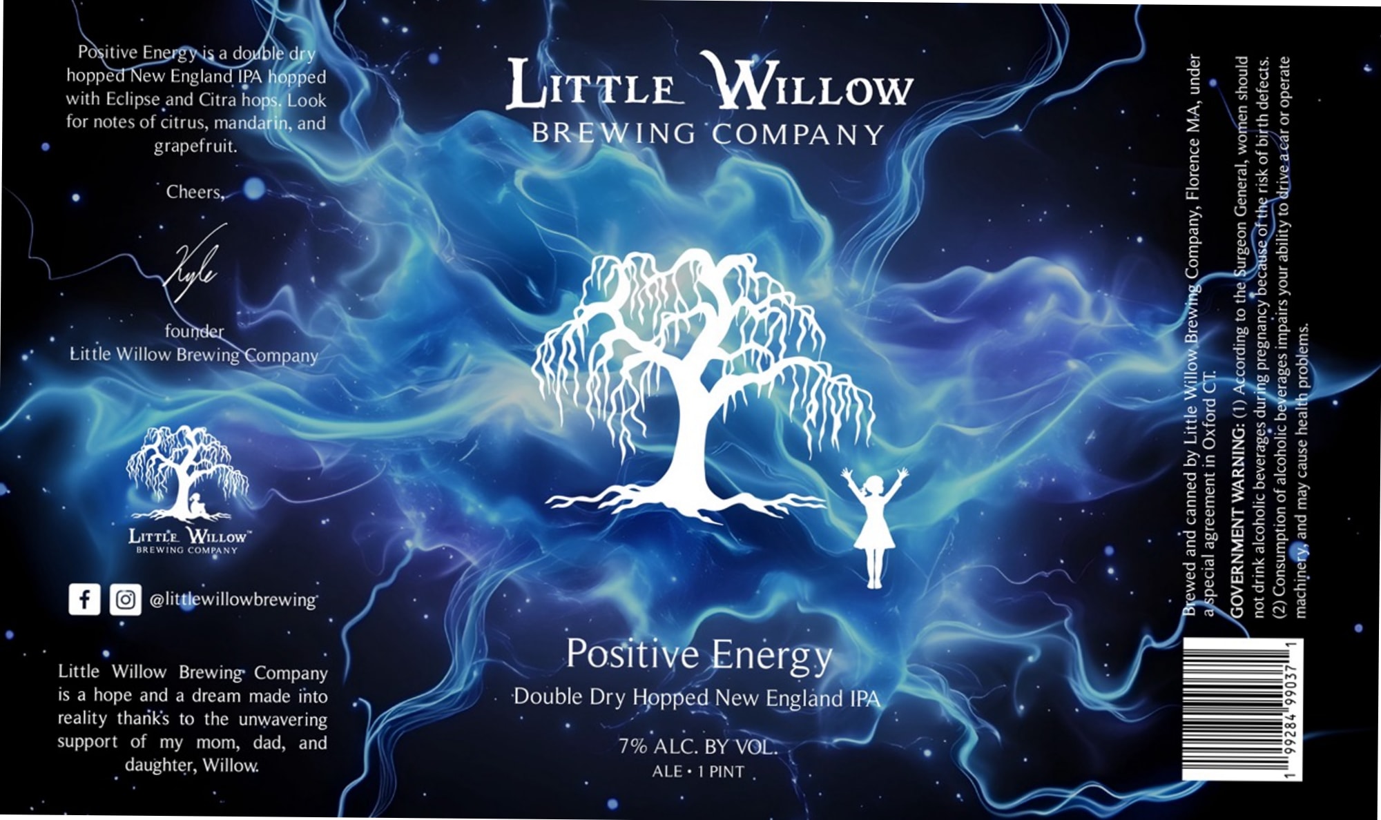 Positive Energy by Little Willow Brewing Company - beer label