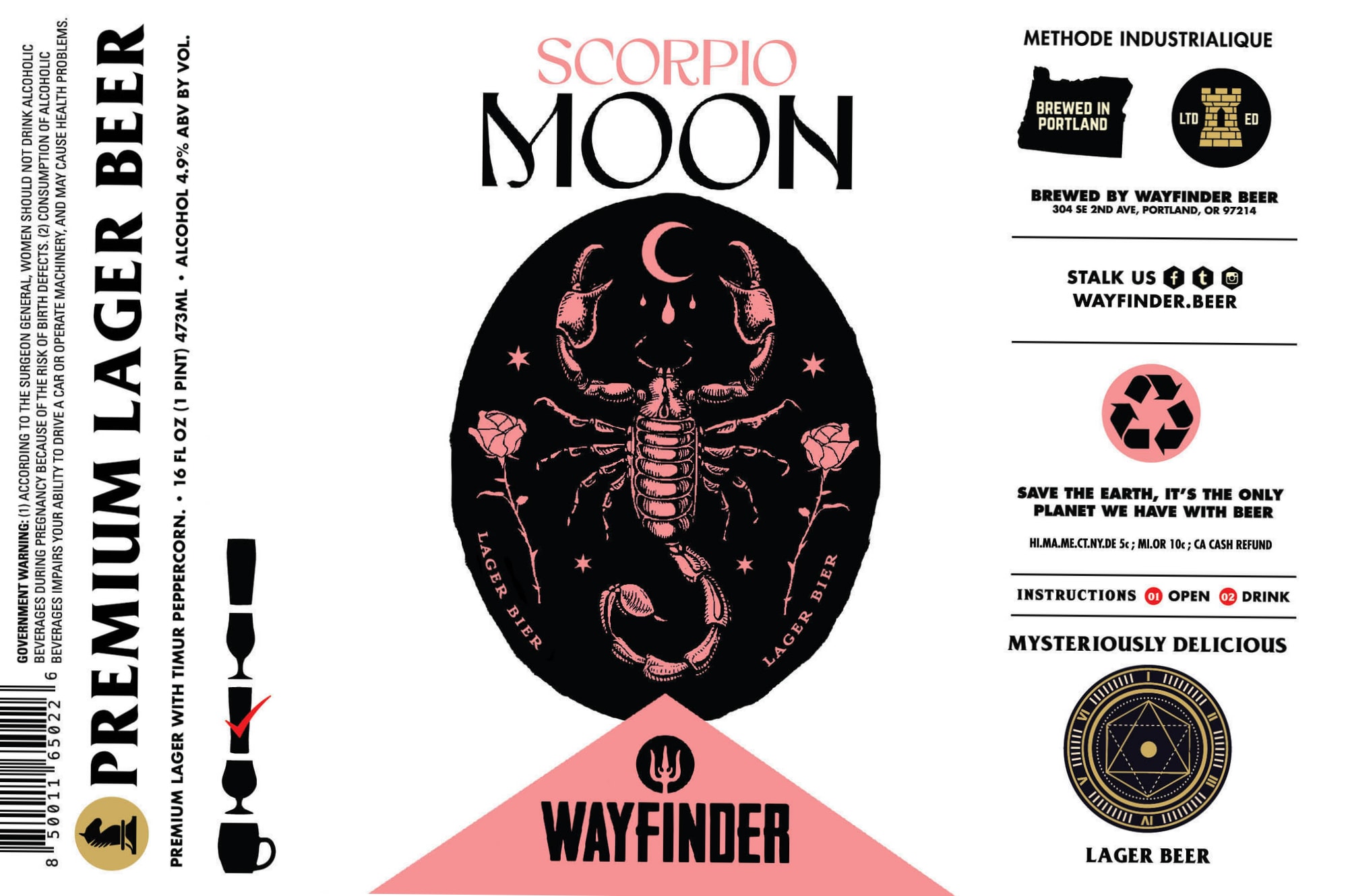 Premium Lager Bier by Wayfinder - beer label