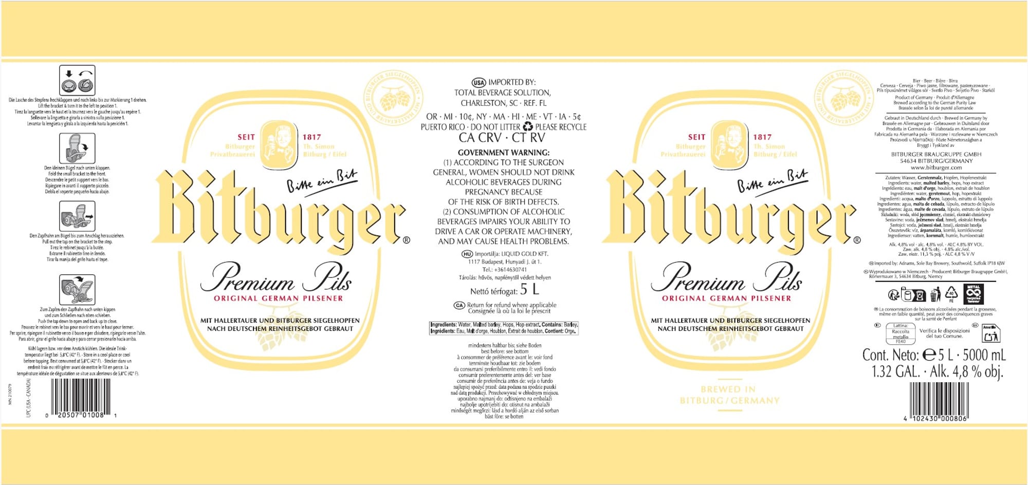 PREMIUM PILS by BITBURGER - beer label
