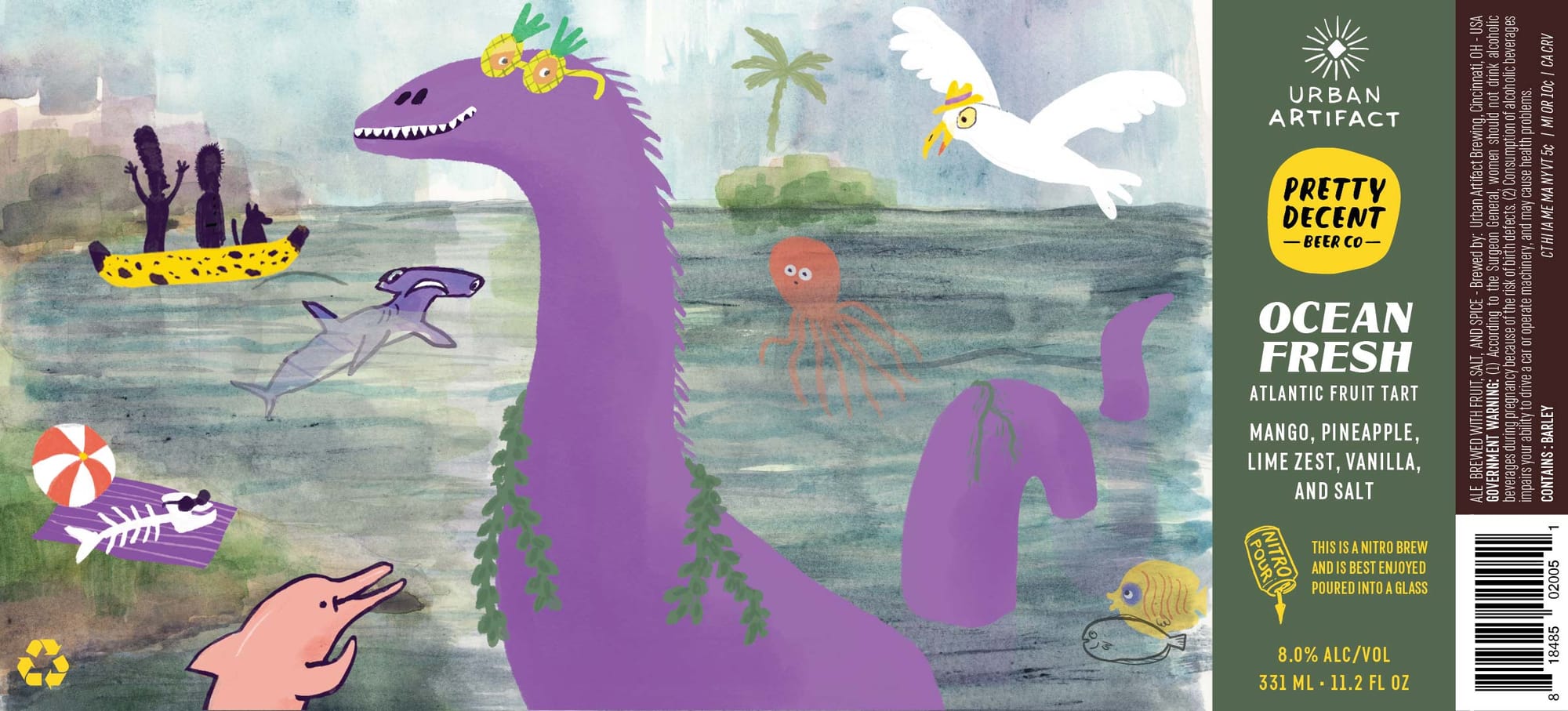 Pretty Decent - Ocean Fresh by Urban Artifact - beer label