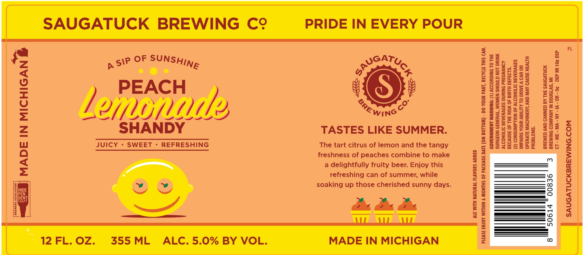 Pride in Every Pour by Saugatuck Brewing Co. - beer label