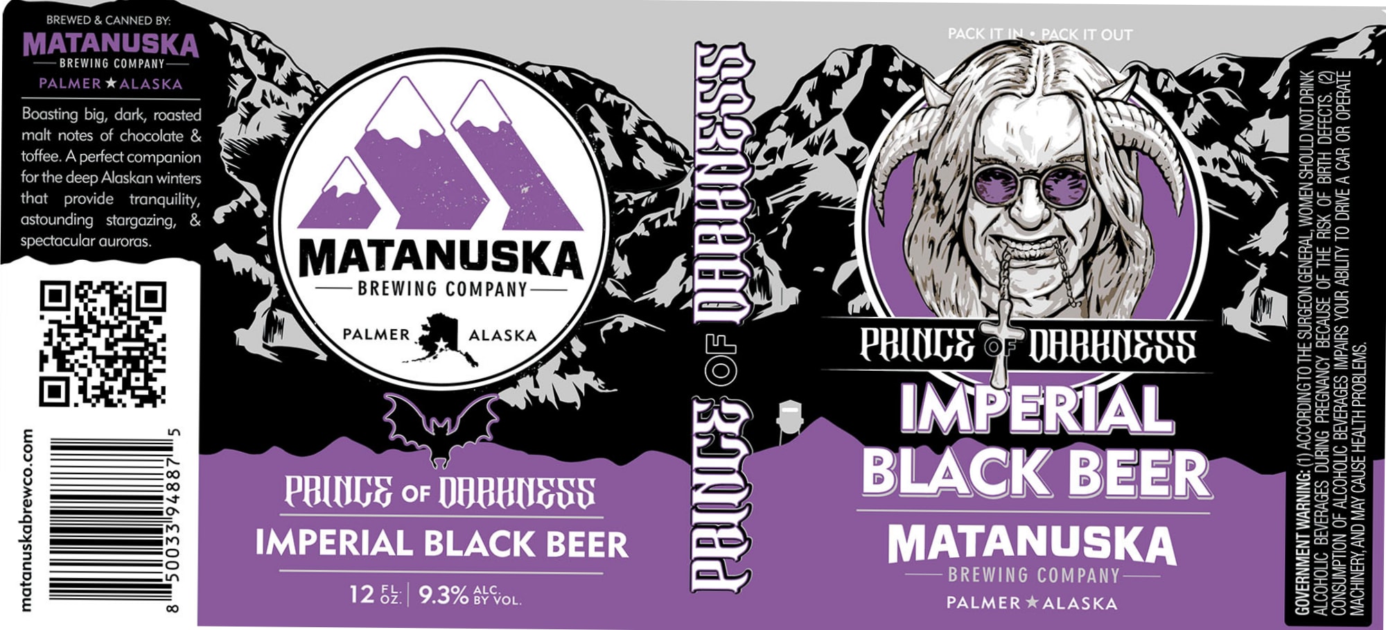 Prince of Darkness Imperial Black Beer by Matanuska Brewing Company - beer label