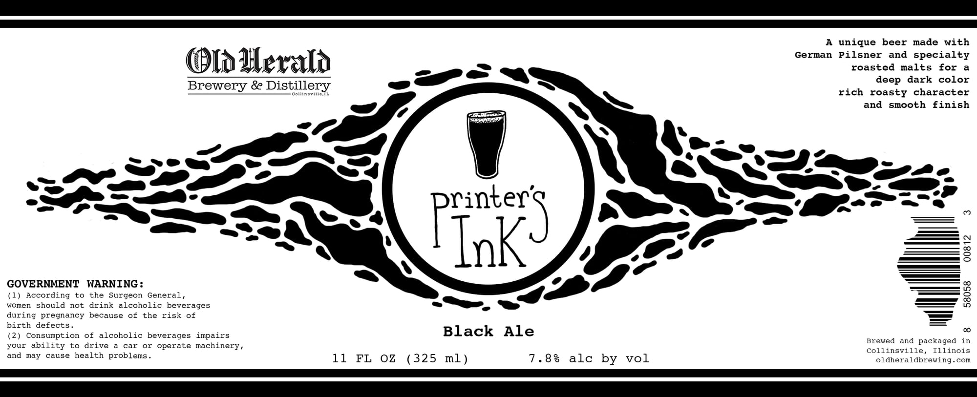 Printer's Ink by Old Herald Brewery & Distillery - beer label