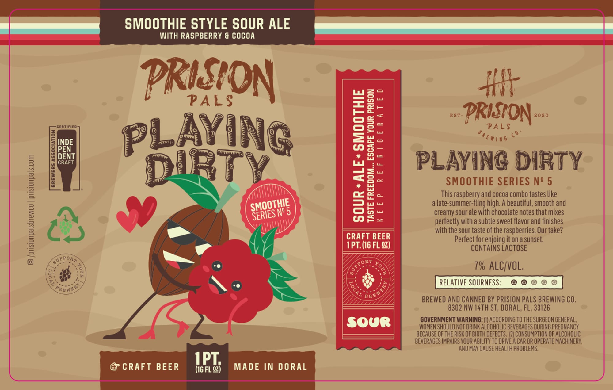 Playing Dirty by Prision Pals Brewing Co. - beer label