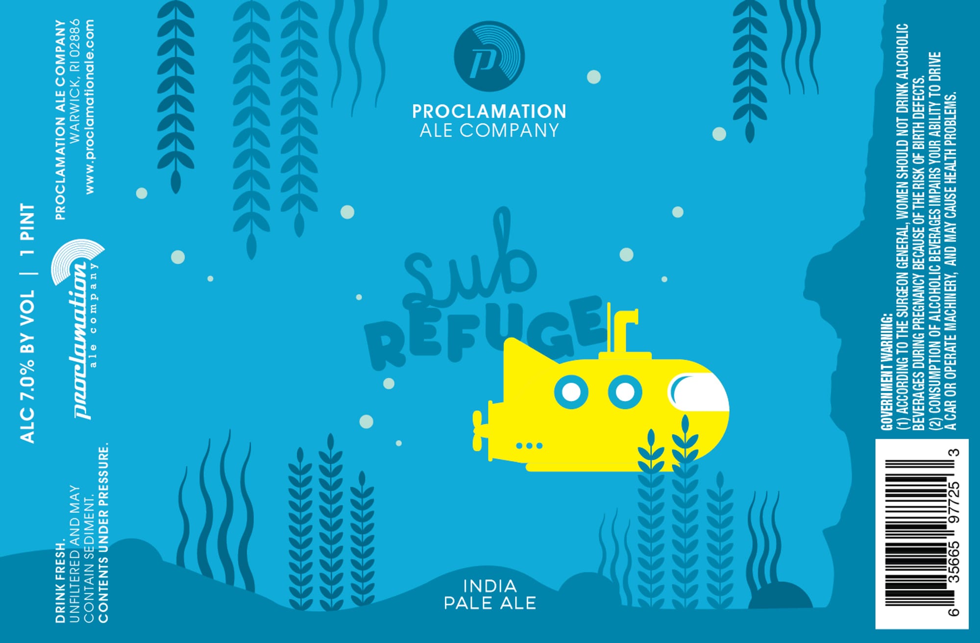 Sub Refuger by Proclamation Ale Company - beer label