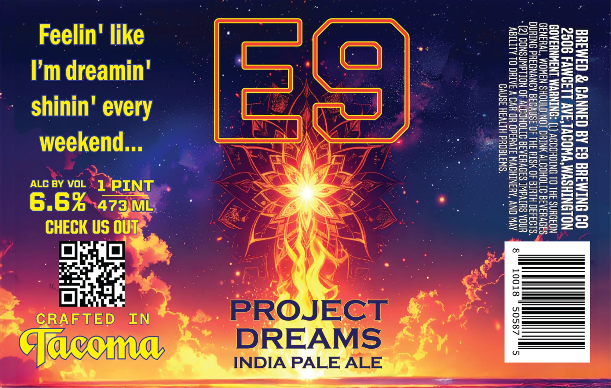 Project Dreams by E9 Brewing Co - beer label