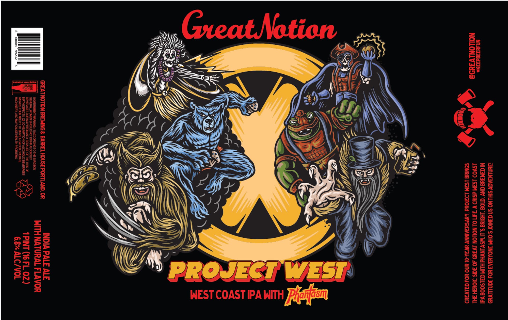 Project West by Great Notion - beer label