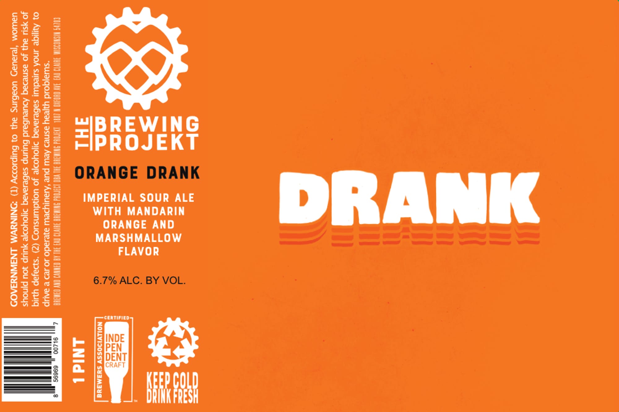 Orange Drank by The Brewing Projekt - beer label