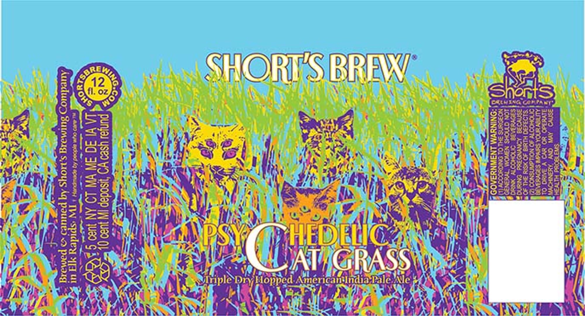 Psychedelic Cat Grass by Short's Brewing Company - beer label