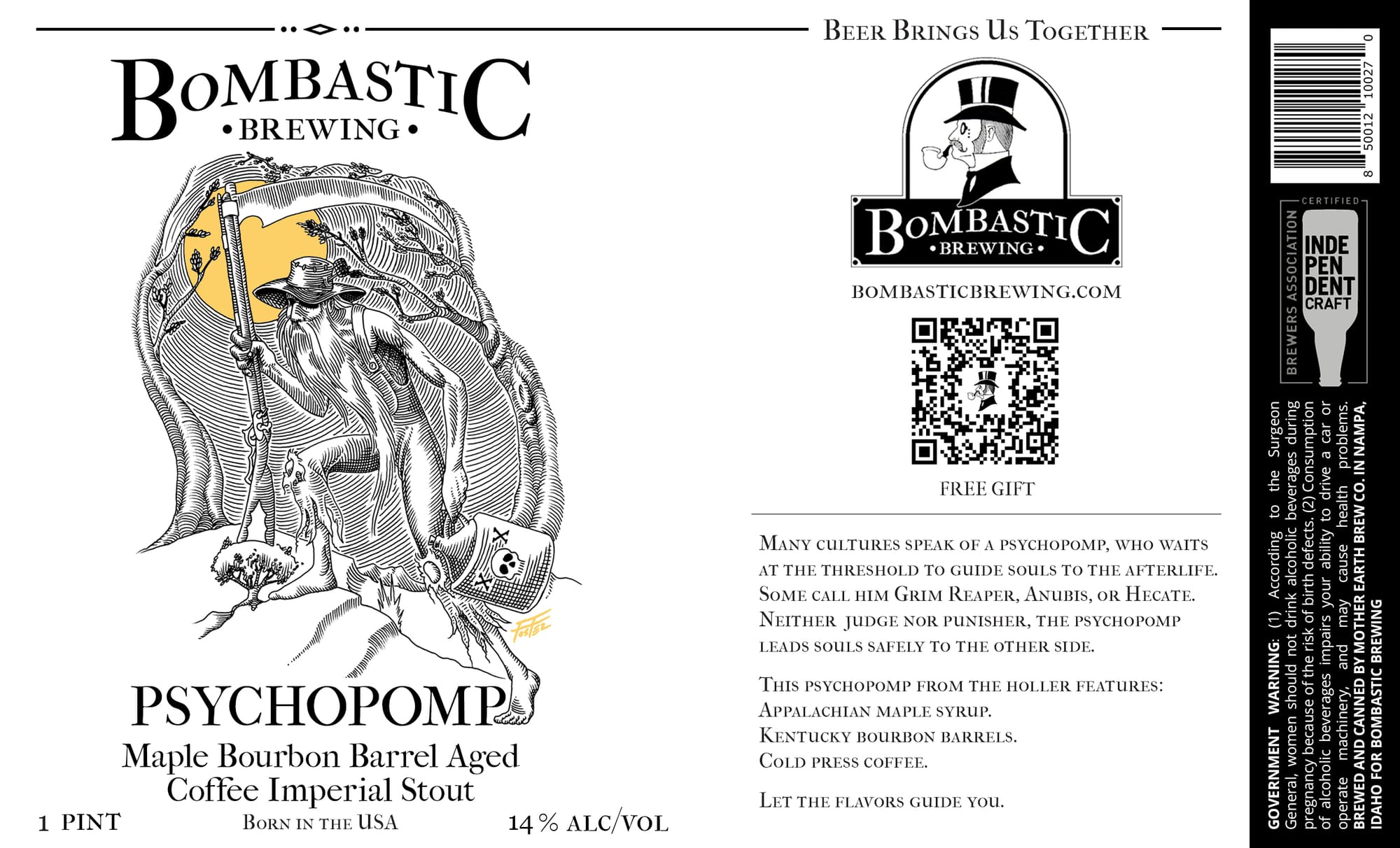 Psychopomp by Bombastic Brewing - beer label