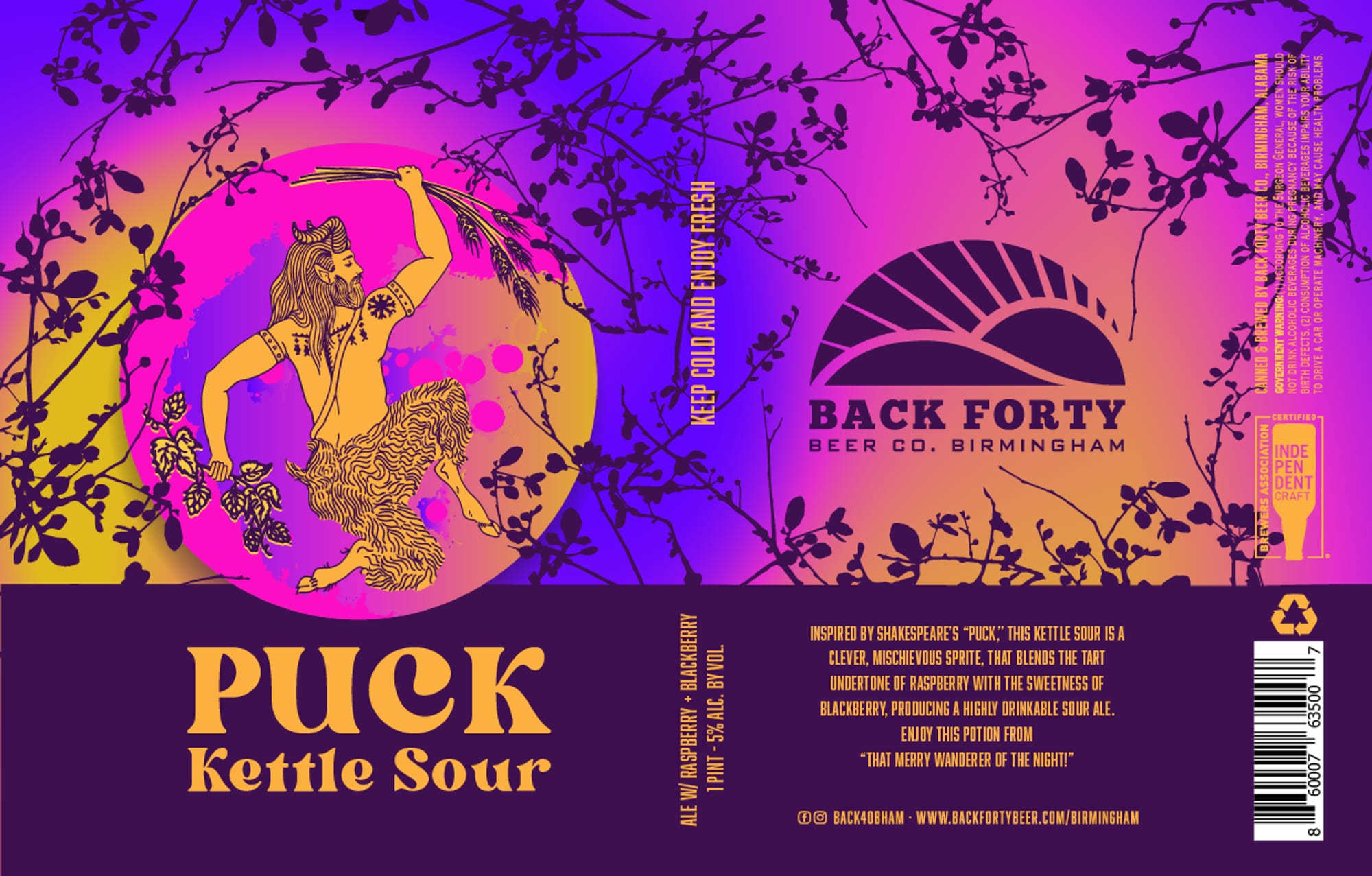Puck by Back Forty Beer Co. - beer label