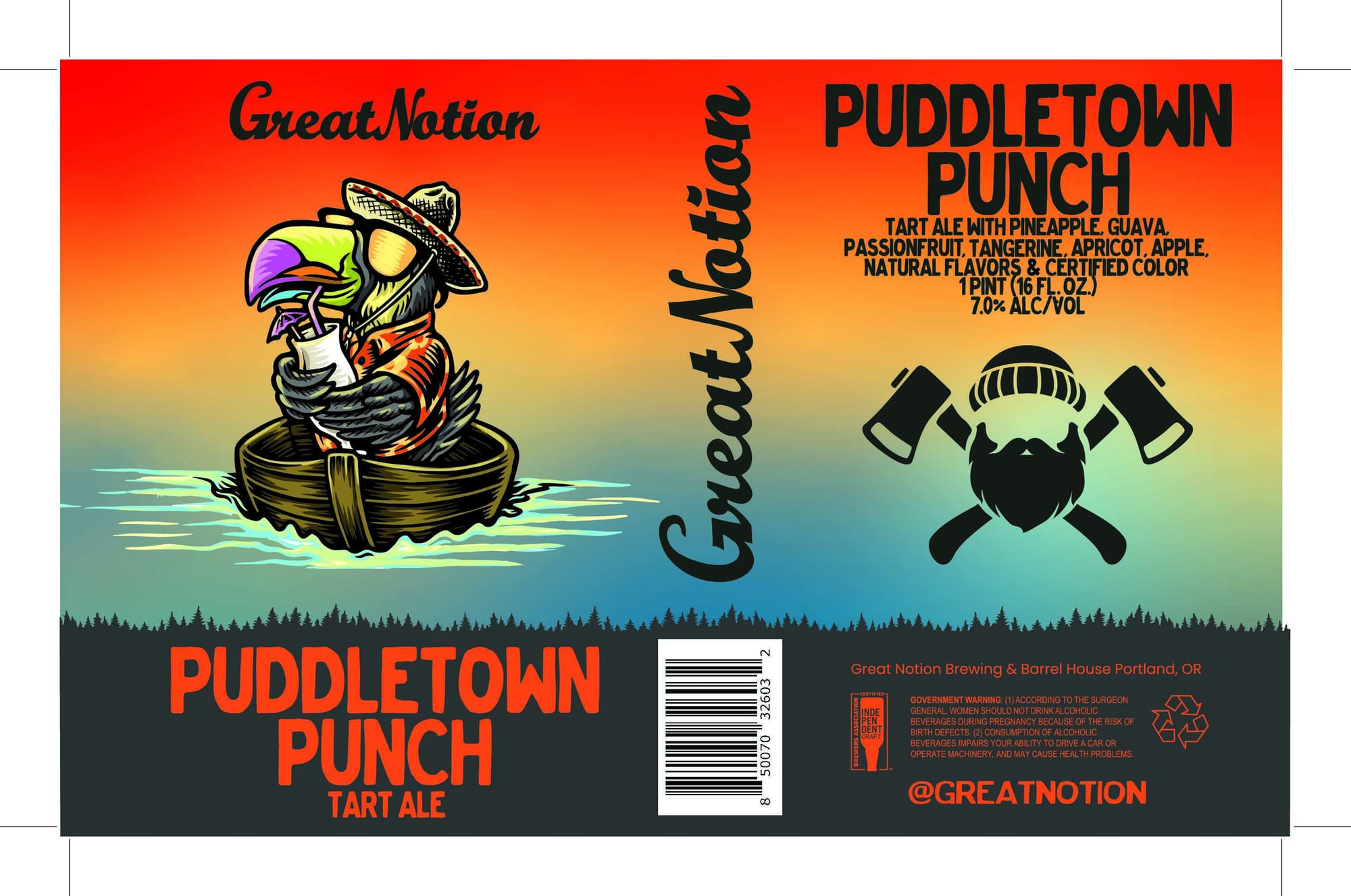 Puddletown Punch by Great Notion Brewing - beer label