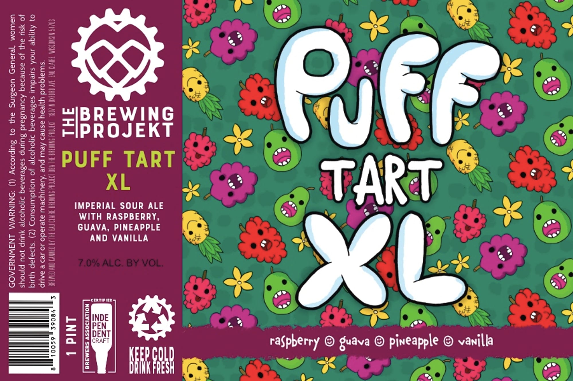 Puff Tart XL by Brewing Projekt - beer label
